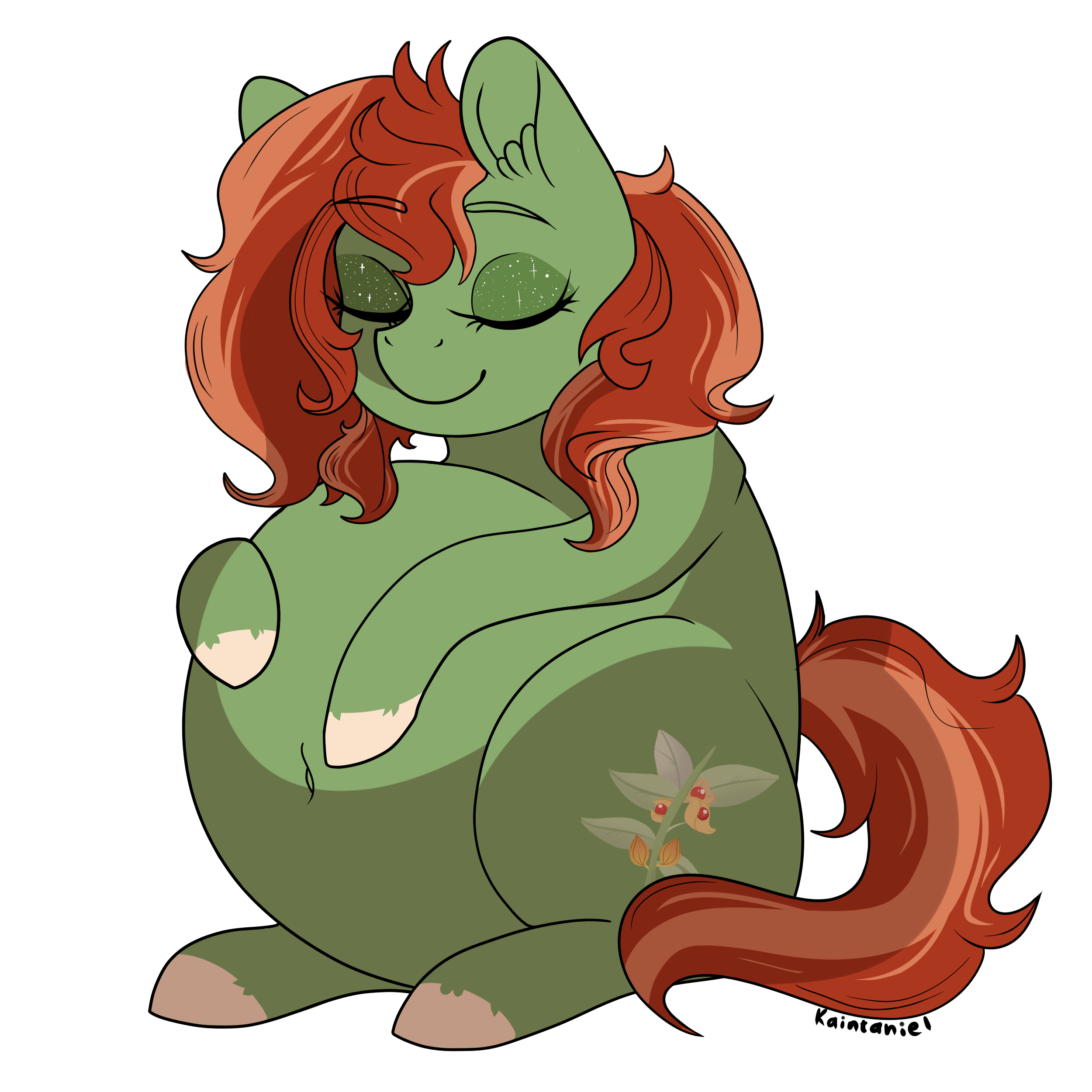 #2056000 - animated, artist:kaintaniel, belly, bellyrubs, big belly.