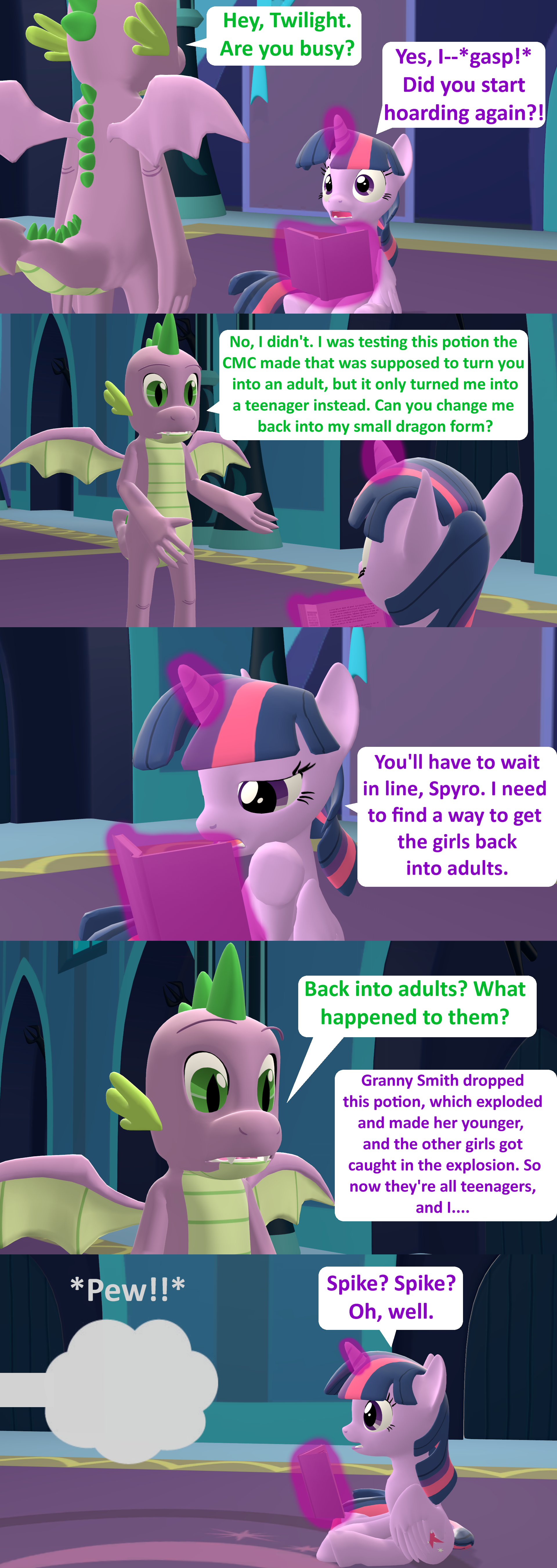 2929792 - safe, artist:red4567, luster dawn, spike, twilight sparkle,  alicorn, dragon, pony, unicorn, g4, the last problem, 3d, chad, dr. livesey  walk, gigachad spike, meme, older, older spike, older twilight, princess  twilight