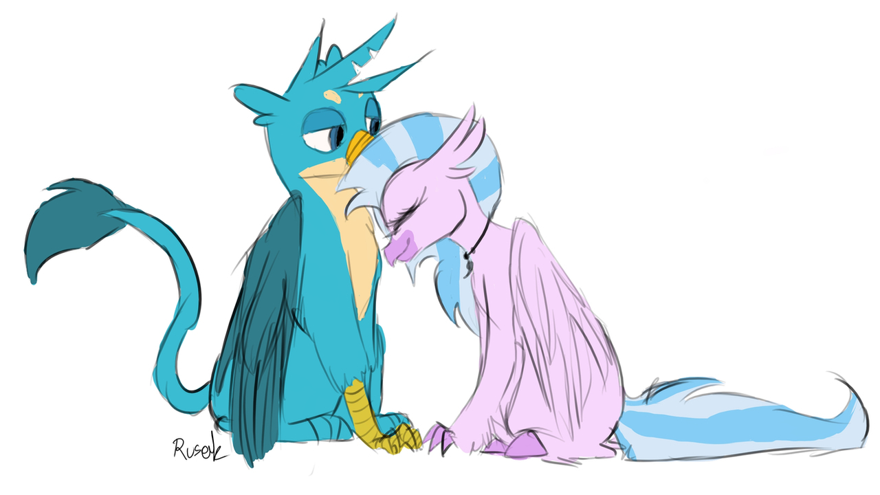 Gallstream Mlp #2256207 - safe, artist:rudyrusek, gallus, silverstream, griffon ...