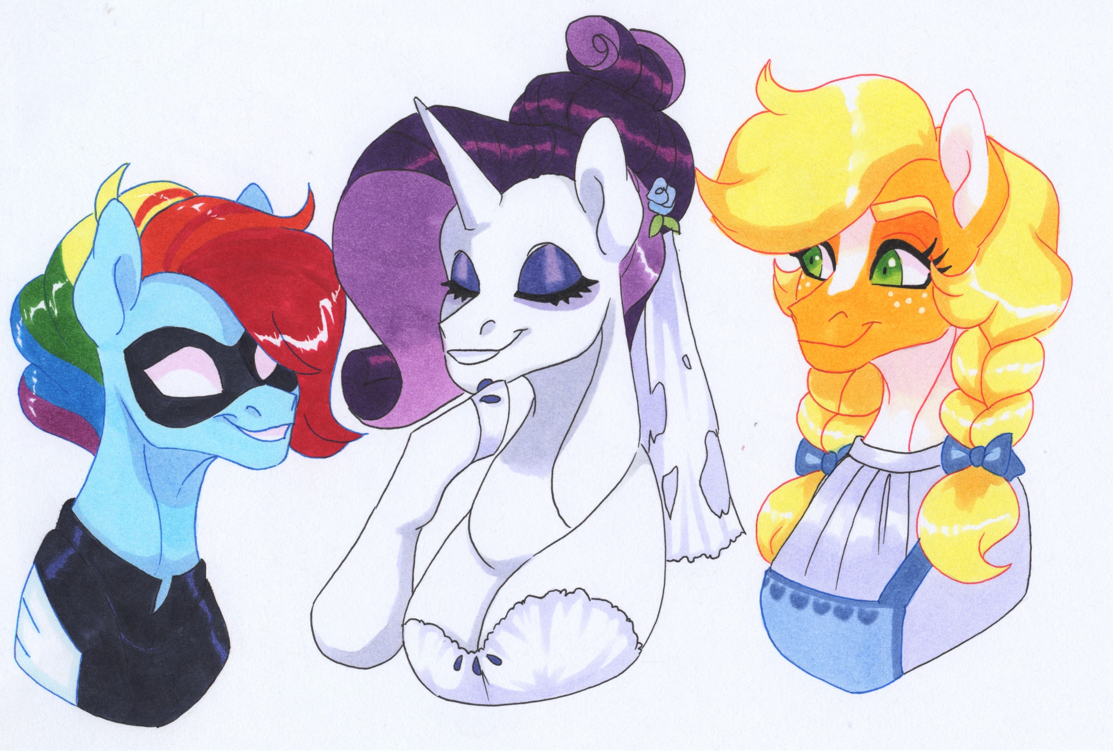 #2477265 - safe, artist:frozensoulpony, applejack, rainbow dash, rarity ...