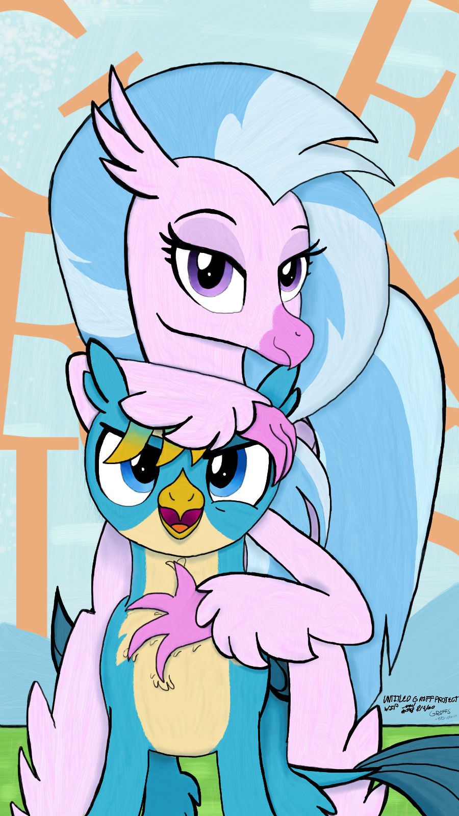 Gallstream Mlp #2492043 - safe, artist:johnerose126, gallus, silverstream, griffon ...