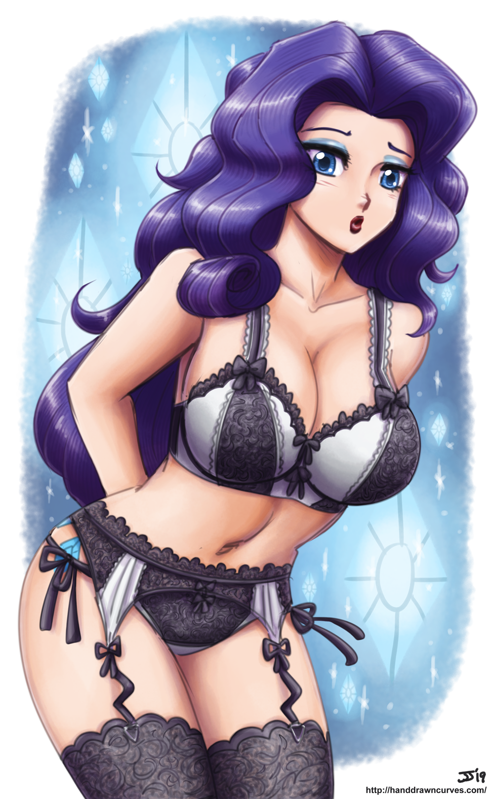 Braeburn in lingerie 2295373 Suggestive Artist Johnjoseco Artist King Kakapo Rarity Human Beautiful Beautisexy Belly Button Breasts Busty Rarity Cleavage Clothes Collaboration Colored Female Garter Belt Garters Humanized Lingerarity Lingerie Looking