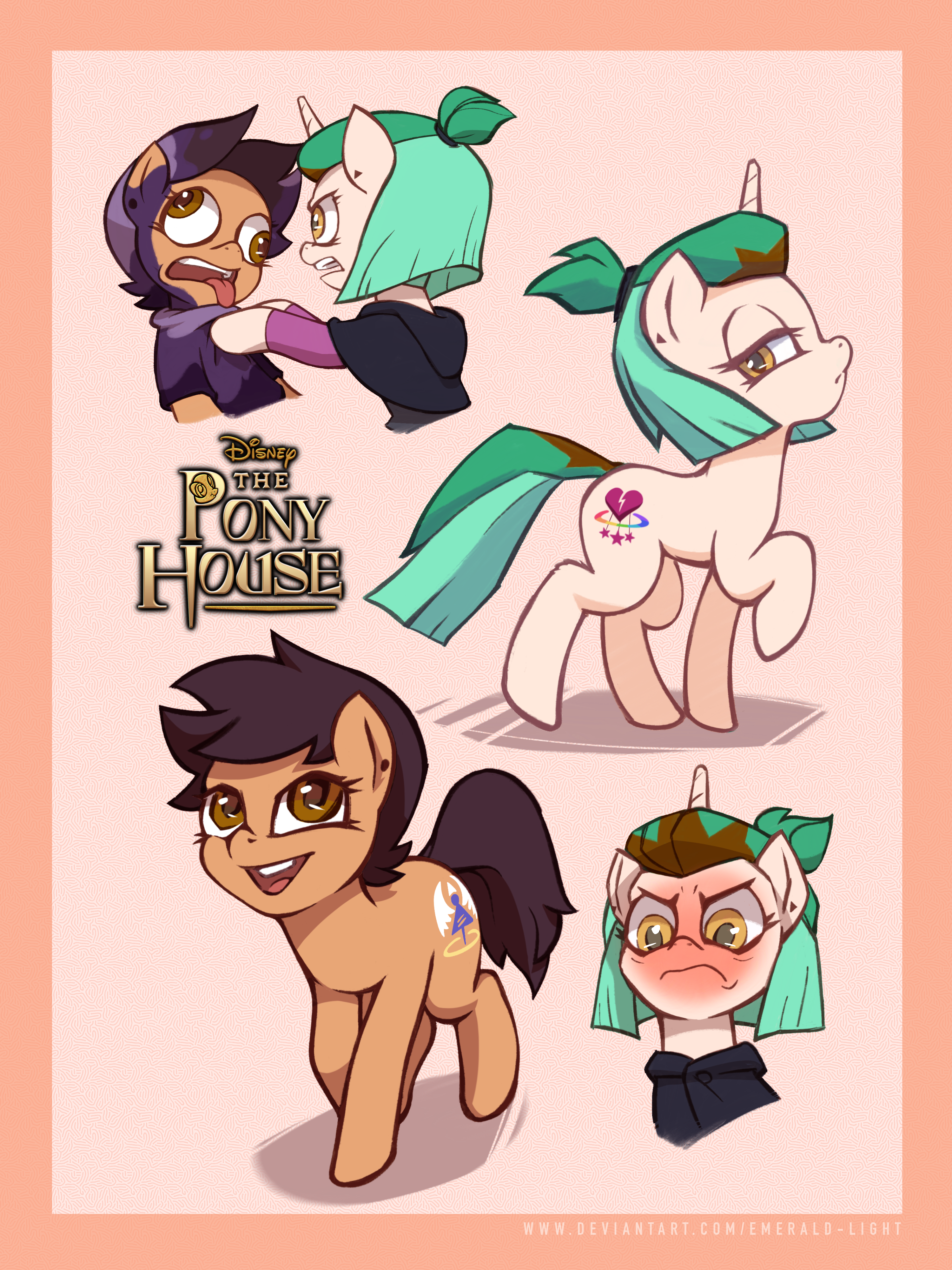 3104932 - safe, artist:lytlethelemur, earth pony, hybrid, pony, unicorn,  spoiler:the owl house, amity blight, azura (the owl house), canon ship,  clothes, costume, dyed mane, dyed tail, female, halloween, halloween  costume, hecate (the