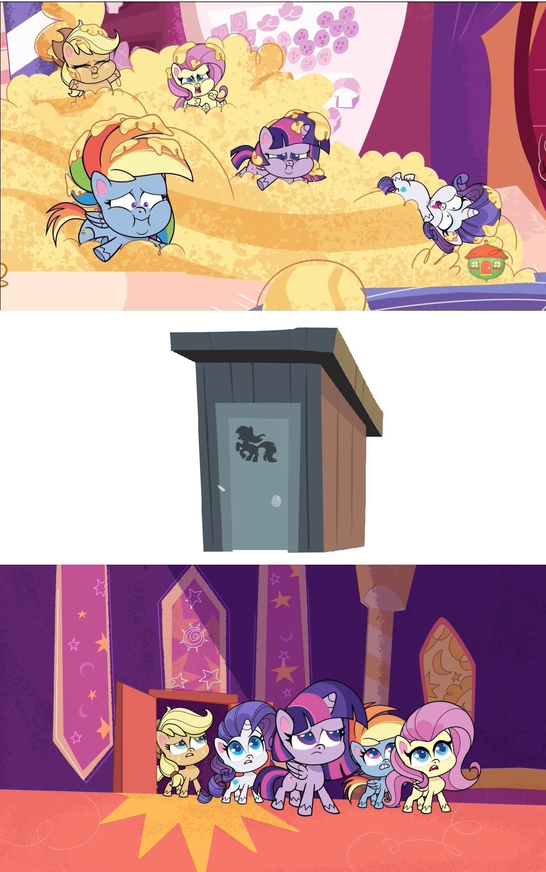 Mlp Rarity Poop #2380684 - safe, edit, screencap, applejack, fluttershy, rainbow dash ...
