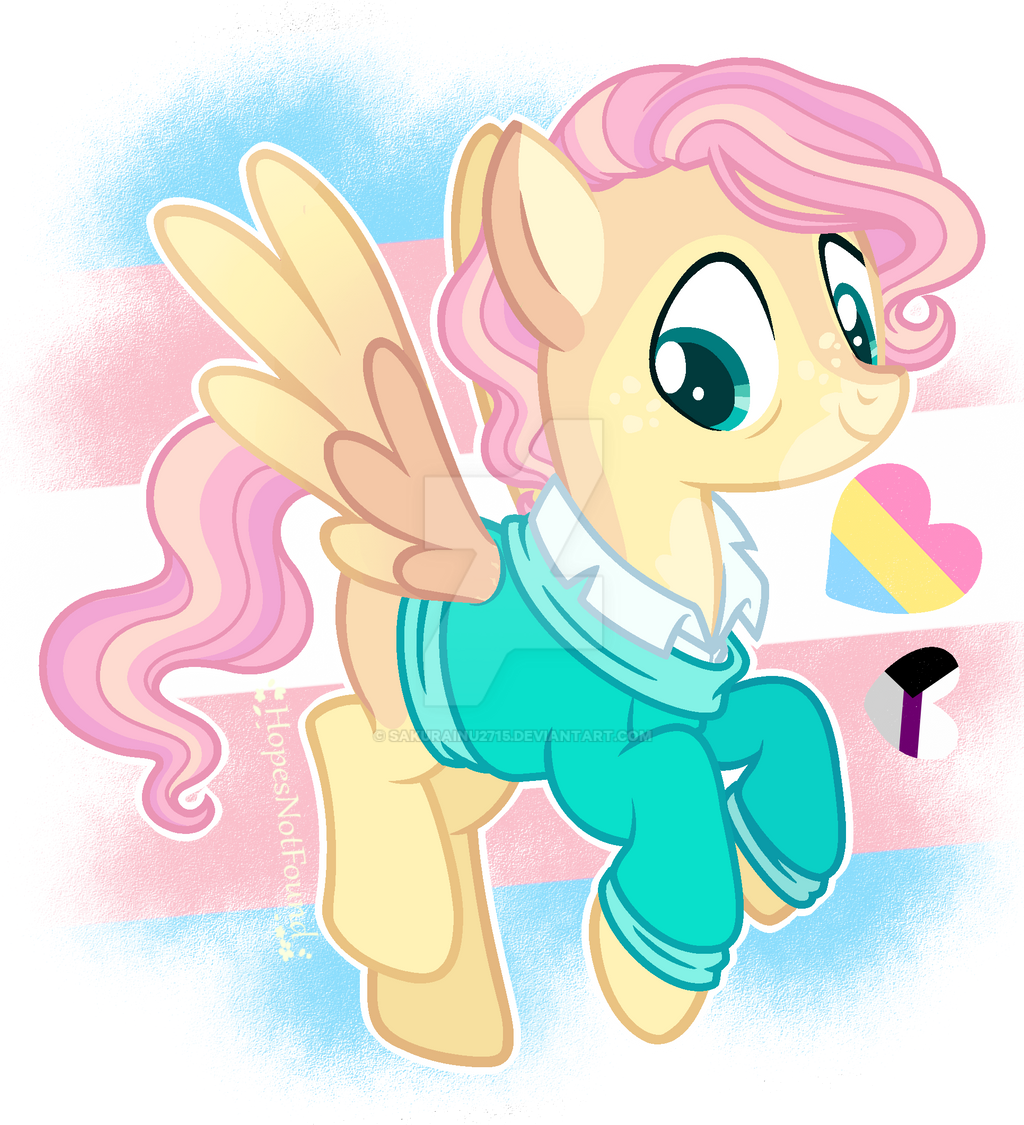 2658573 - safe, artist:hopenotfound, fluttershy, pony, g4, base used,  clothes, demisexual pride flag, male, pansexual pride flag, pride, pride  flag, simple background, solo, sweater, trans fluttershy, transgender,  transgender pride flag, transparent ...