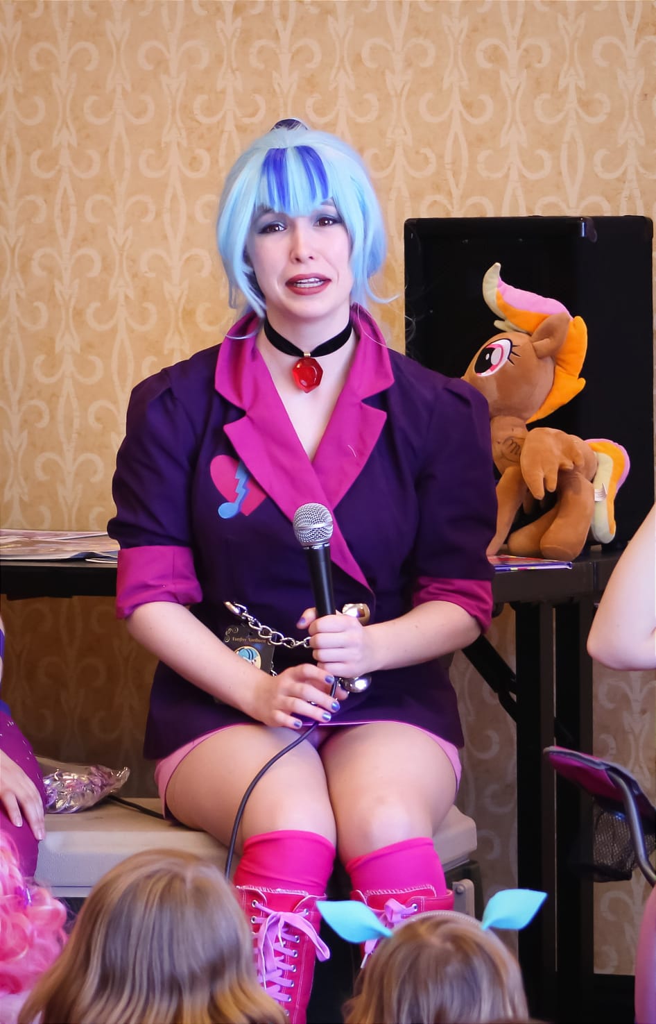 2697127 - safe, artist:littlemissbloo, sonata dusk, human, equestria girls,  g4, clothes, cosplay, costume, everfree northwest, everfree northwest 2017,  irl, irl human, panties, panty shot, photo, skirt, upskirt - Derpibooru