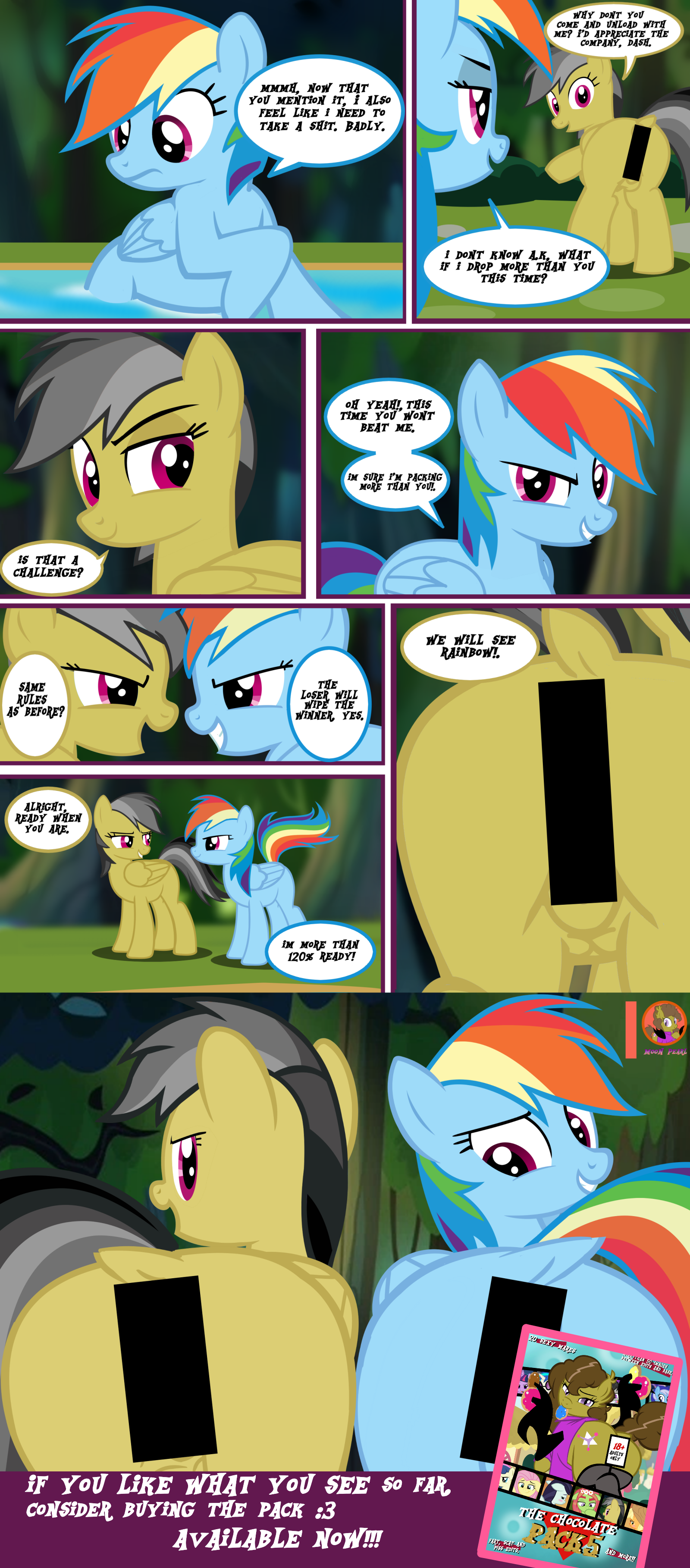 2830729 - questionable, artist:succubi samus, daring do, rainbow dash,  pegasus, pony, art pack:chocolate pack 5: buddy dumps, g4, art pack, buddy  dumps introduction comic, butt, censor bar, censored, comic, crotchboobs,  female, fetish,