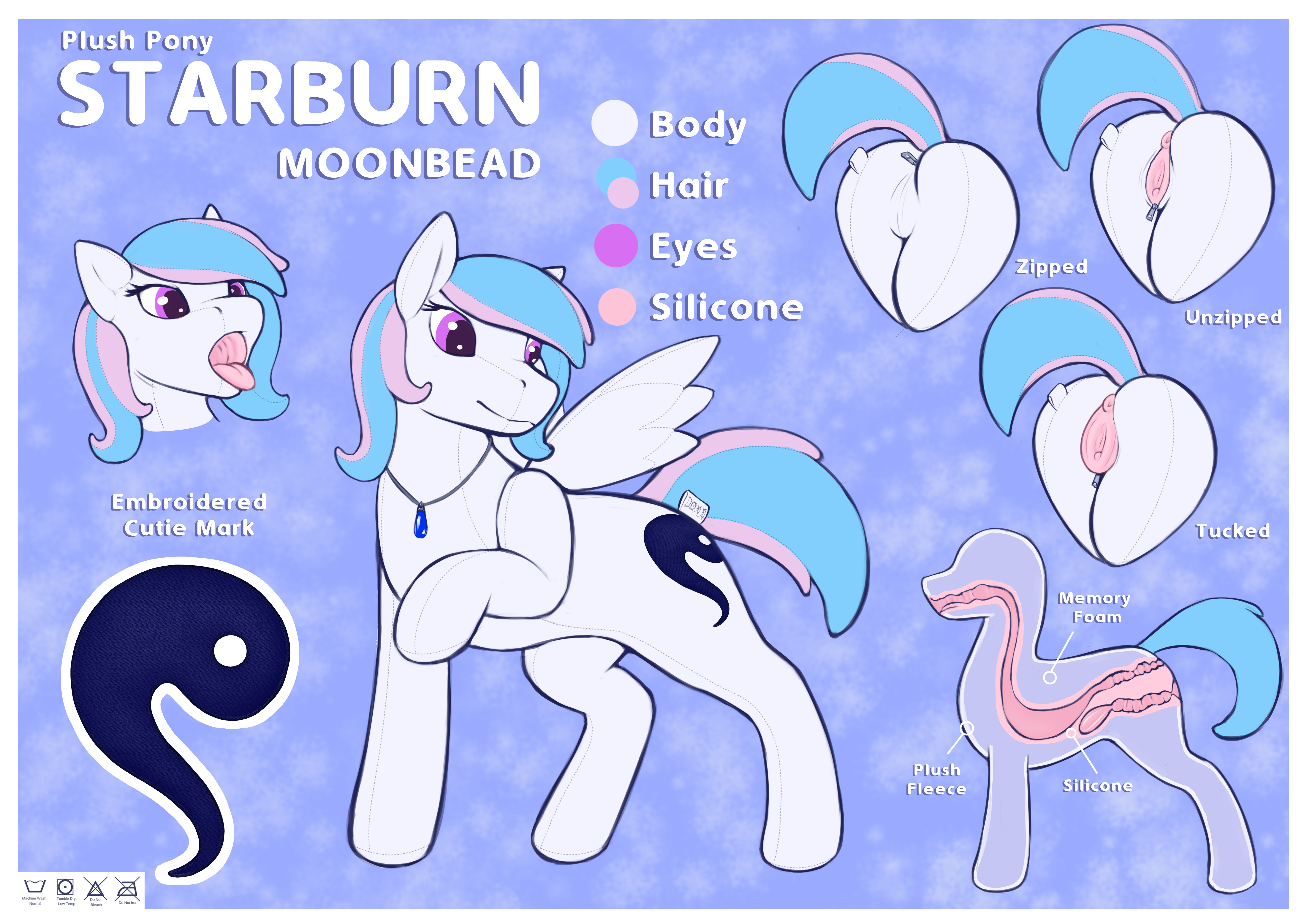 2867489 - explicit, artist:daf, oc, oc only, oc:starburn, original species,  plush pony, pony, anatomy, fetish, fleshlight, interior, jewelry, necklace,  nudity, penetrable sex toy, plushie, plushie sex toy, plushification,  plushophilia, reference sheet ...