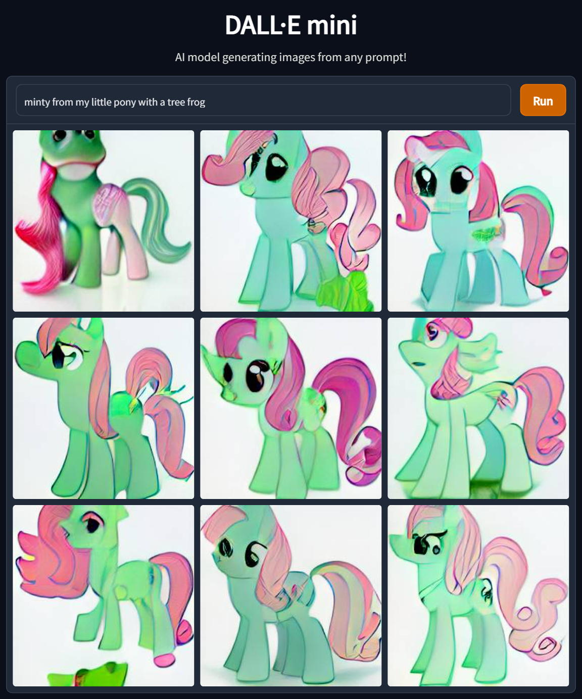My Little Ponies generated by neural network