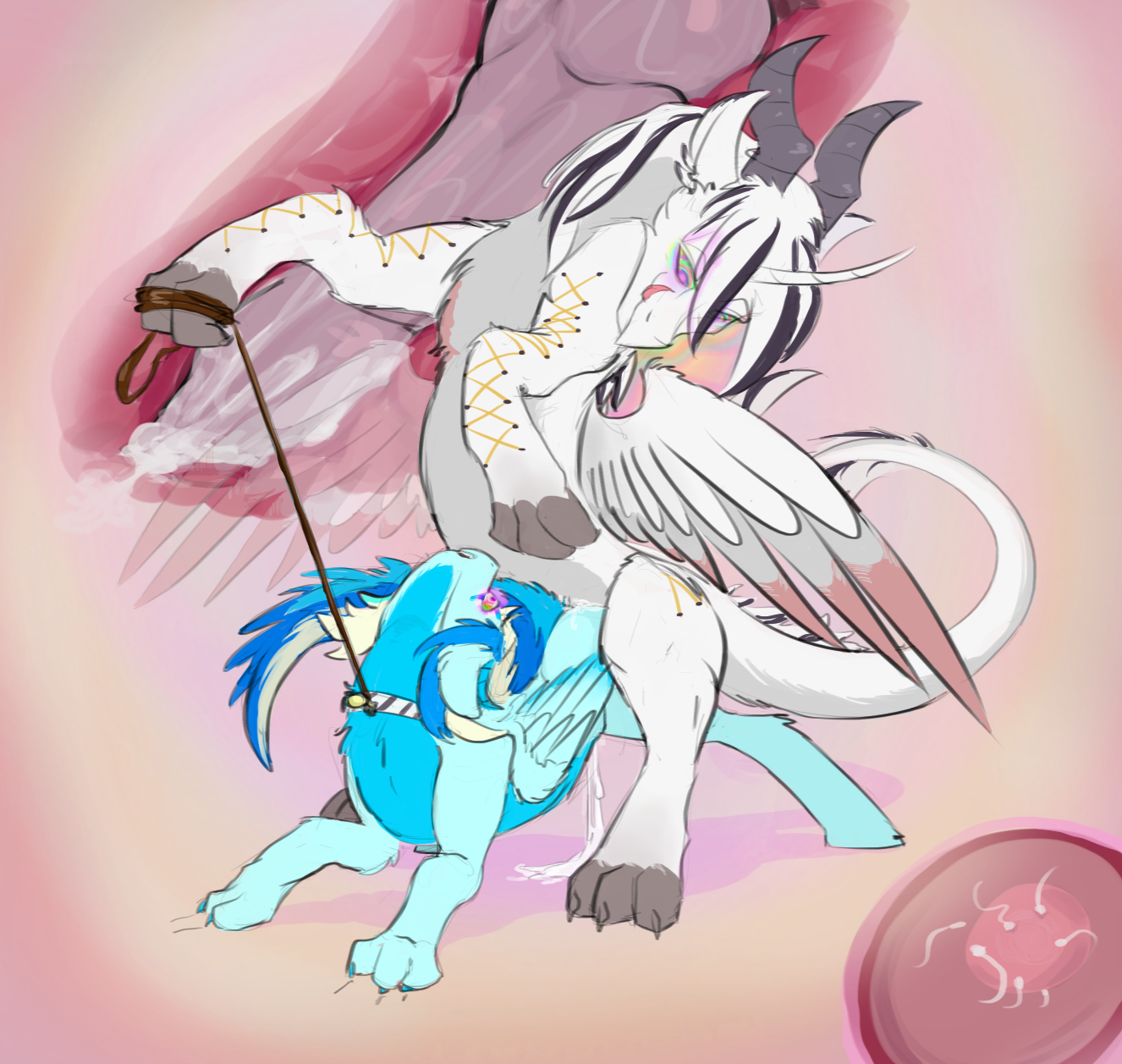 2889566 - source needed, explicit, artist:testostepone, oc, oc:arctic  plasma, oc:yiazmat, draconequus, dracony, dragon, hybrid, an egg being  attacked by sperm, breeding, collar, cum, domination, draconequus oc, egg  cell, female, femsub, hypnosis ...