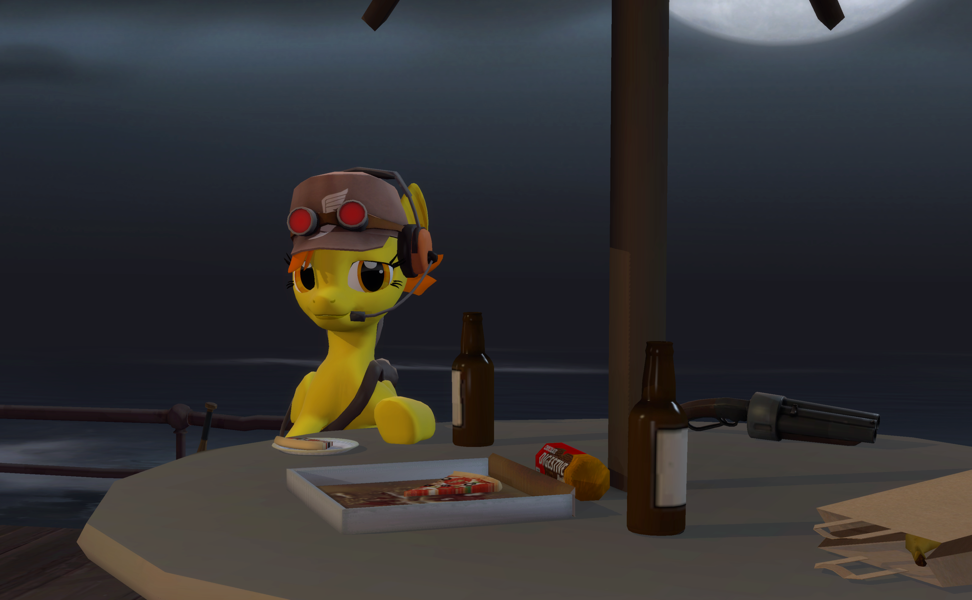 3027634 safe, artistxafilah, spitfire, pegasus, pony, /mlp/ tf2 general, 3d, baseball bat
