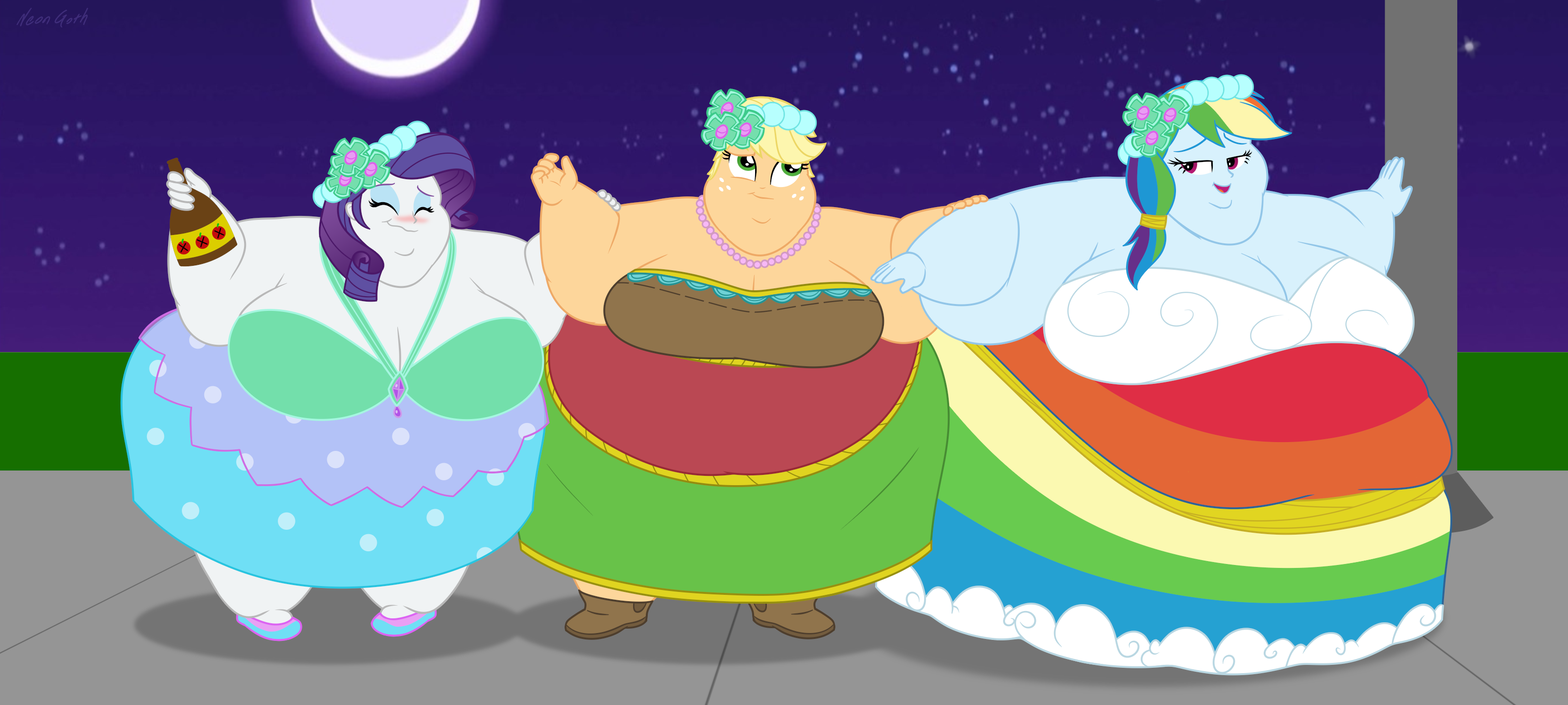 3030448 suggestive, artistneongothic, applejack, rainbow dash