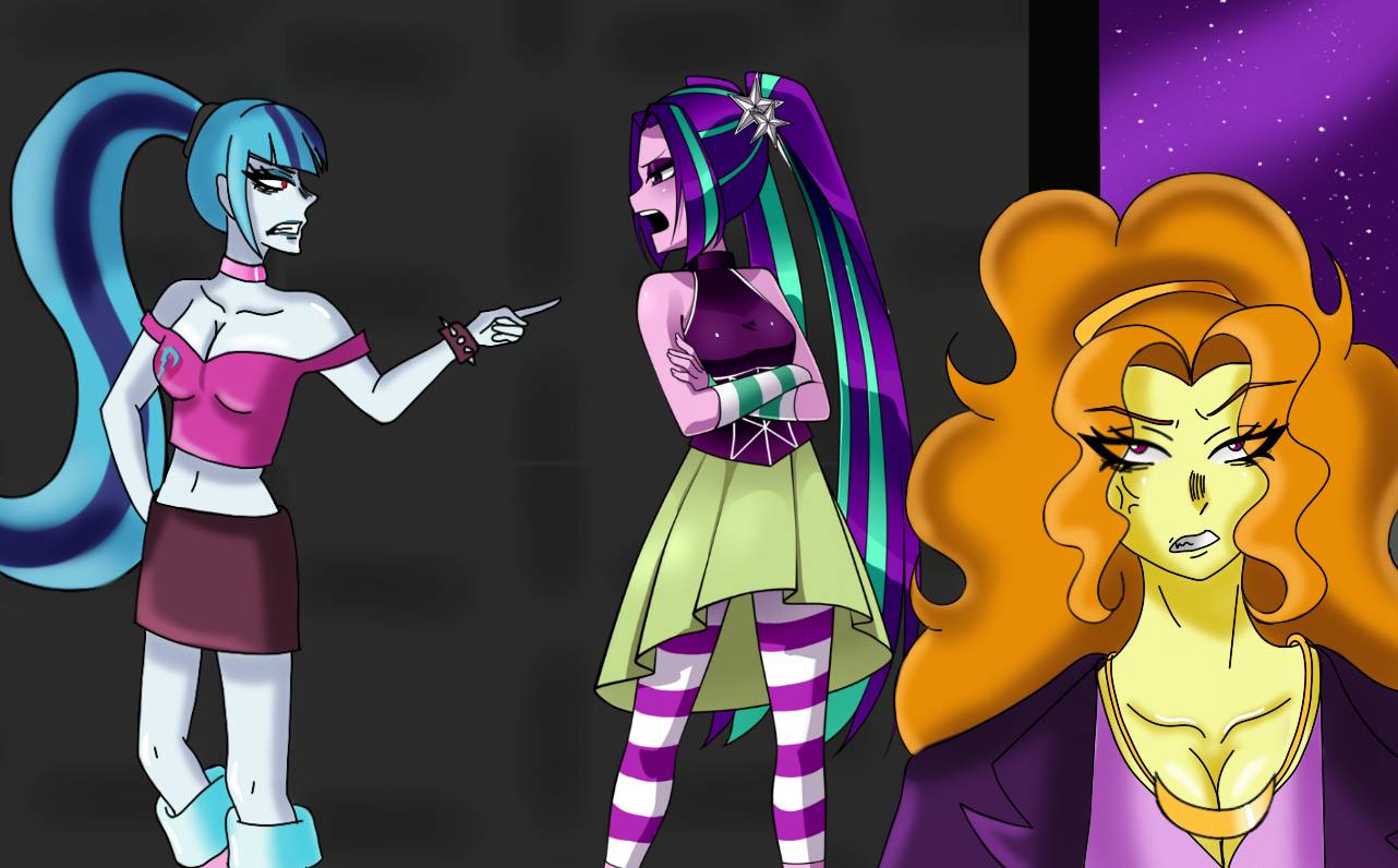 Rainbow Rocks Argument #3270182 - safe, artist:geoslpx, artist:nekojackun, adagio dazzle, aria ...