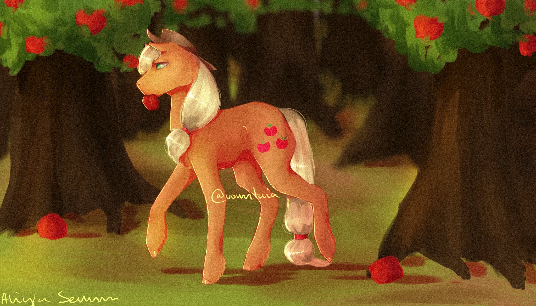 Applejack Tree #3063937 - safe, artist:vountaia, applejack, earth pony, pony, g4 ...
