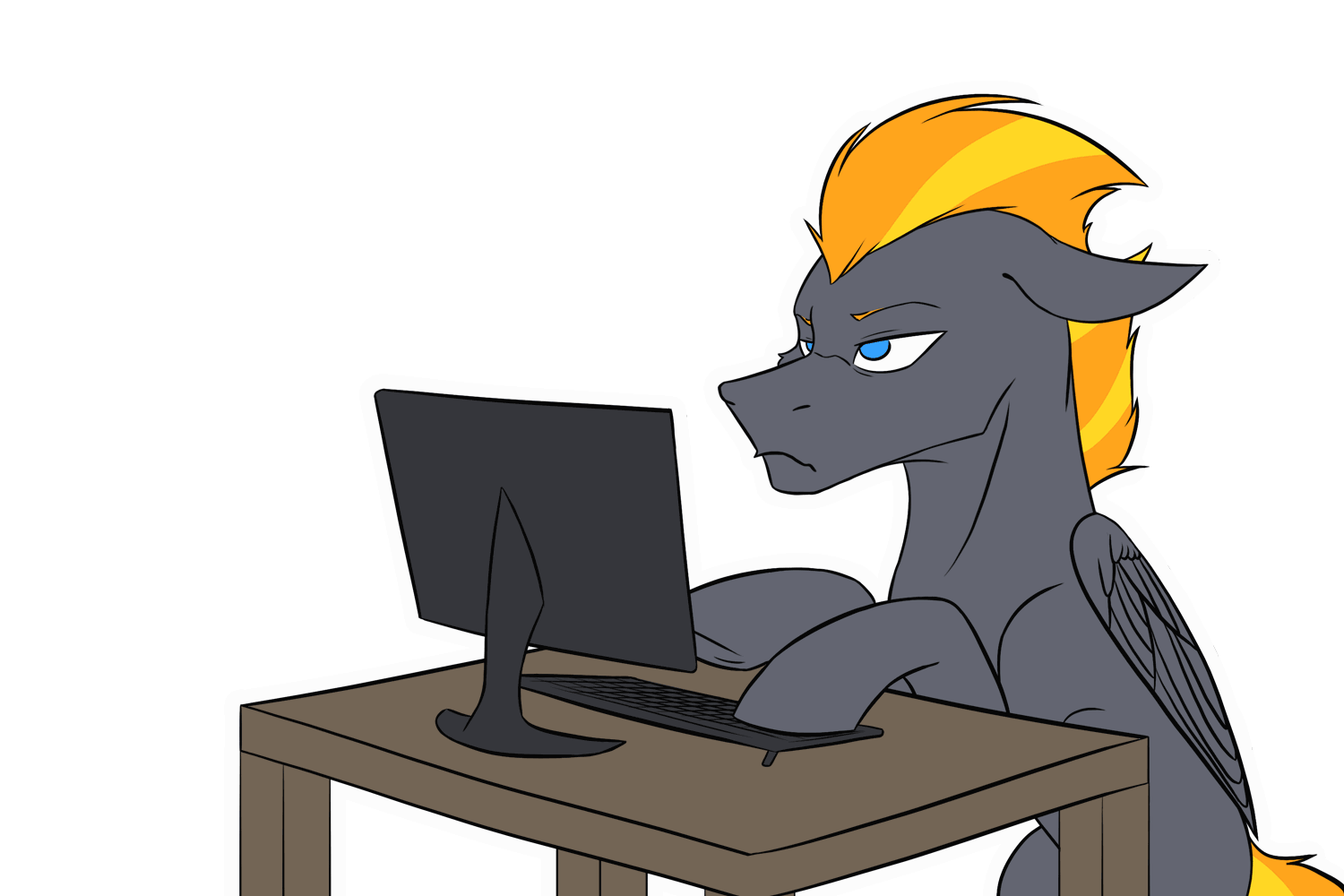 3079314 safe, artistklarapl, oc, oc only, ocblaze (shadowbolt), pegasus, pony, animated