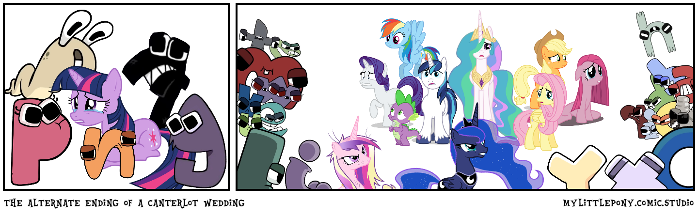 3101770 - safe, editor:mlpabclorefan, applejack, fluttershy, pinkie pie,  princess cadance, princess celestia, princess luna, rainbow dash, rarity,  shining armor, spike, twilight sparkle, a canterlot wedding, g4, a, alphabet,  alphabet lore, alternate