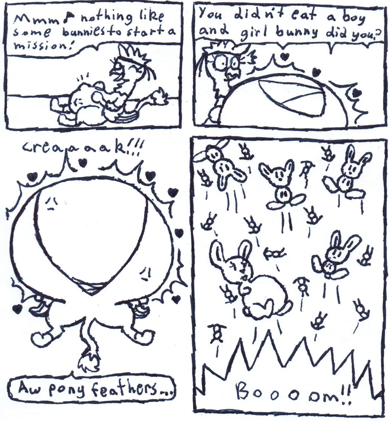 #3104794 - safe, artist:eternaljonathan, griffon, rabbit, animal, belly ...