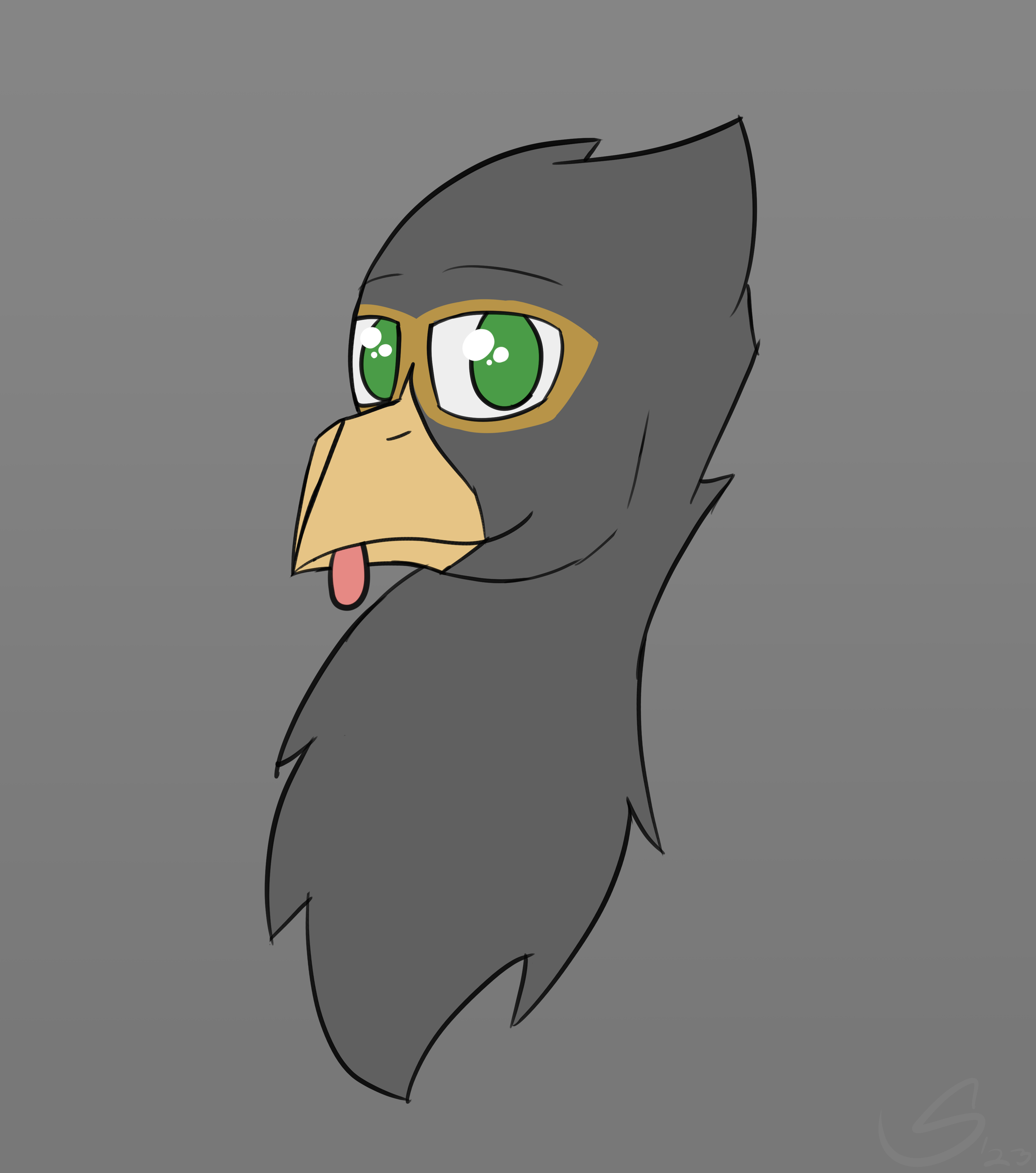 Safe Artist Somber Oc Griffon Male Solo Derpibooru