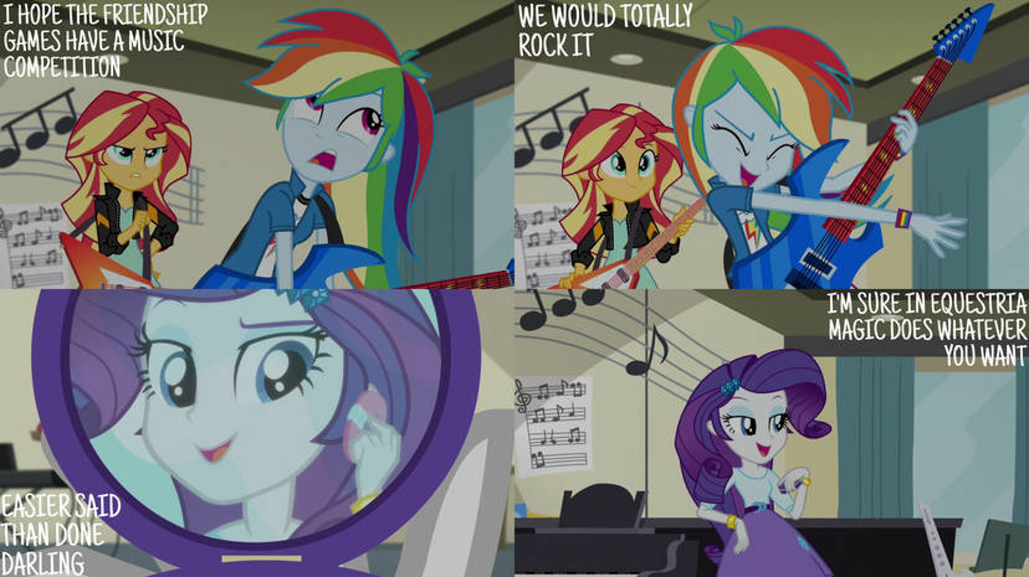 3281327 - safe, edit, edited screencap, editor:quoterific, screencap,  rainbow dash, rarity, sunset shimmer, equestria girls, g4, my little pony  equestria girls: friendship games - Derpibooru