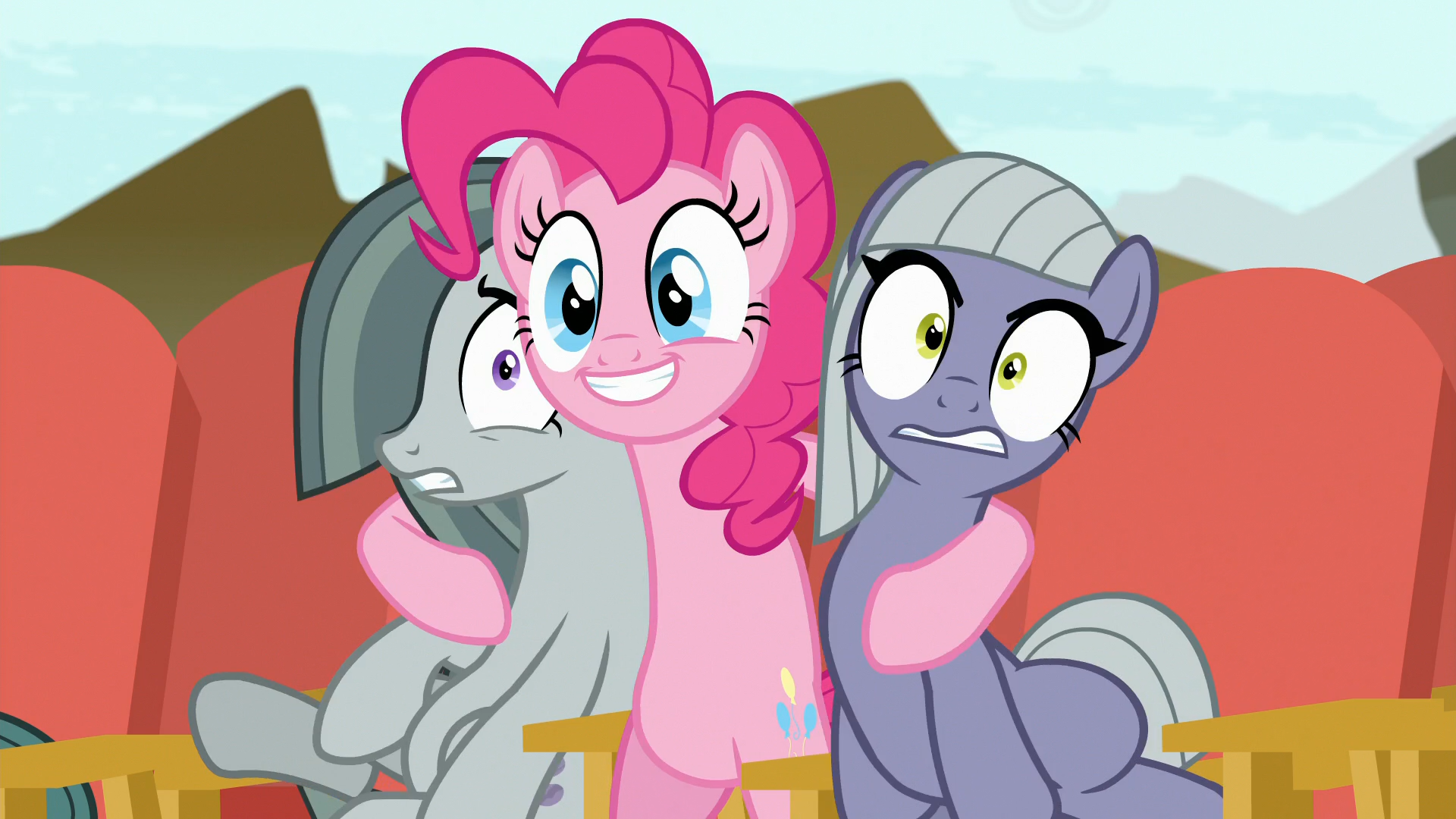 3467921 safe, screencap, limestone pie, marble pie, pinkie pie