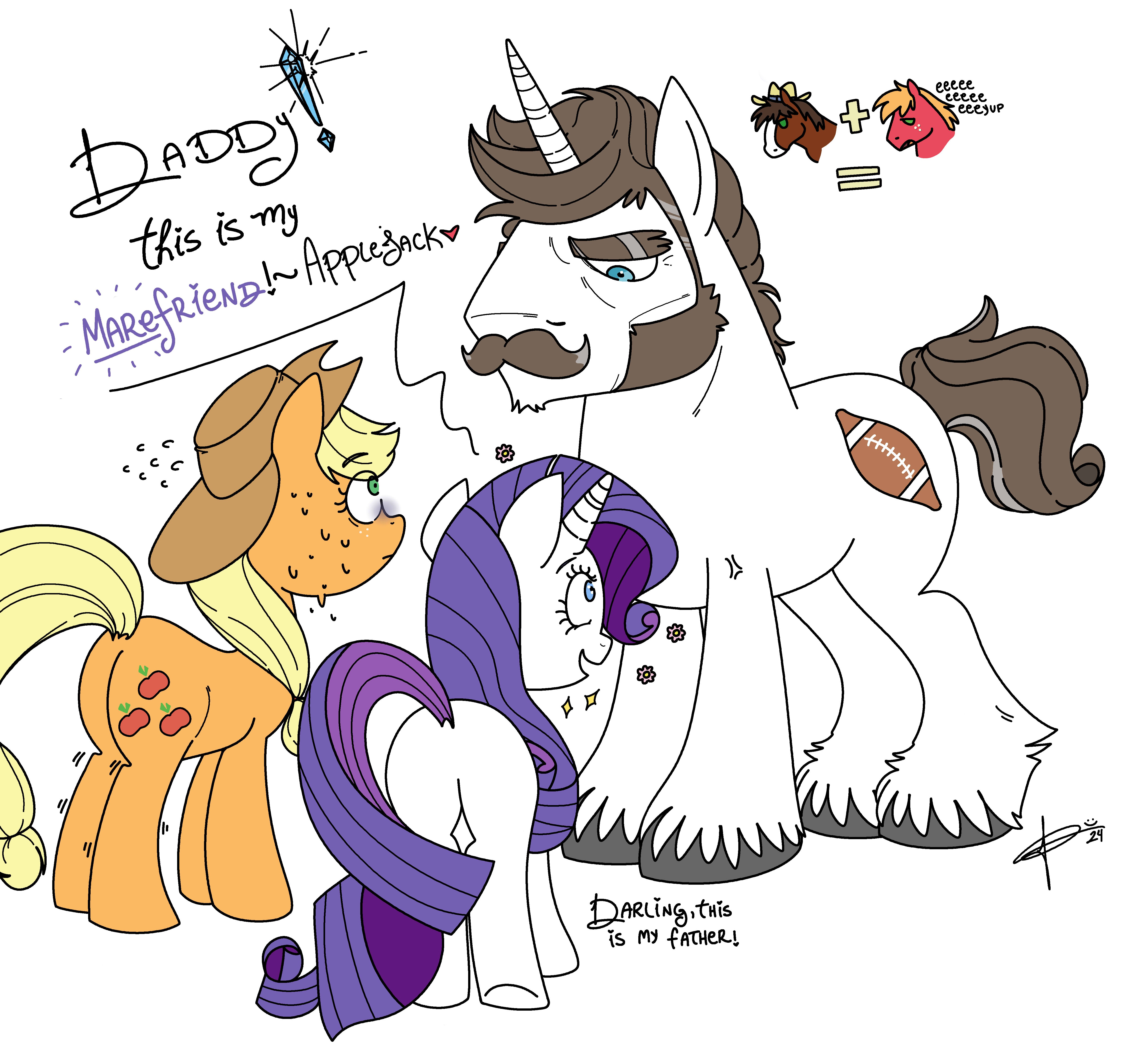 #3479734 - safe, artist:breezybay, applejack, big macintosh, hondo ...