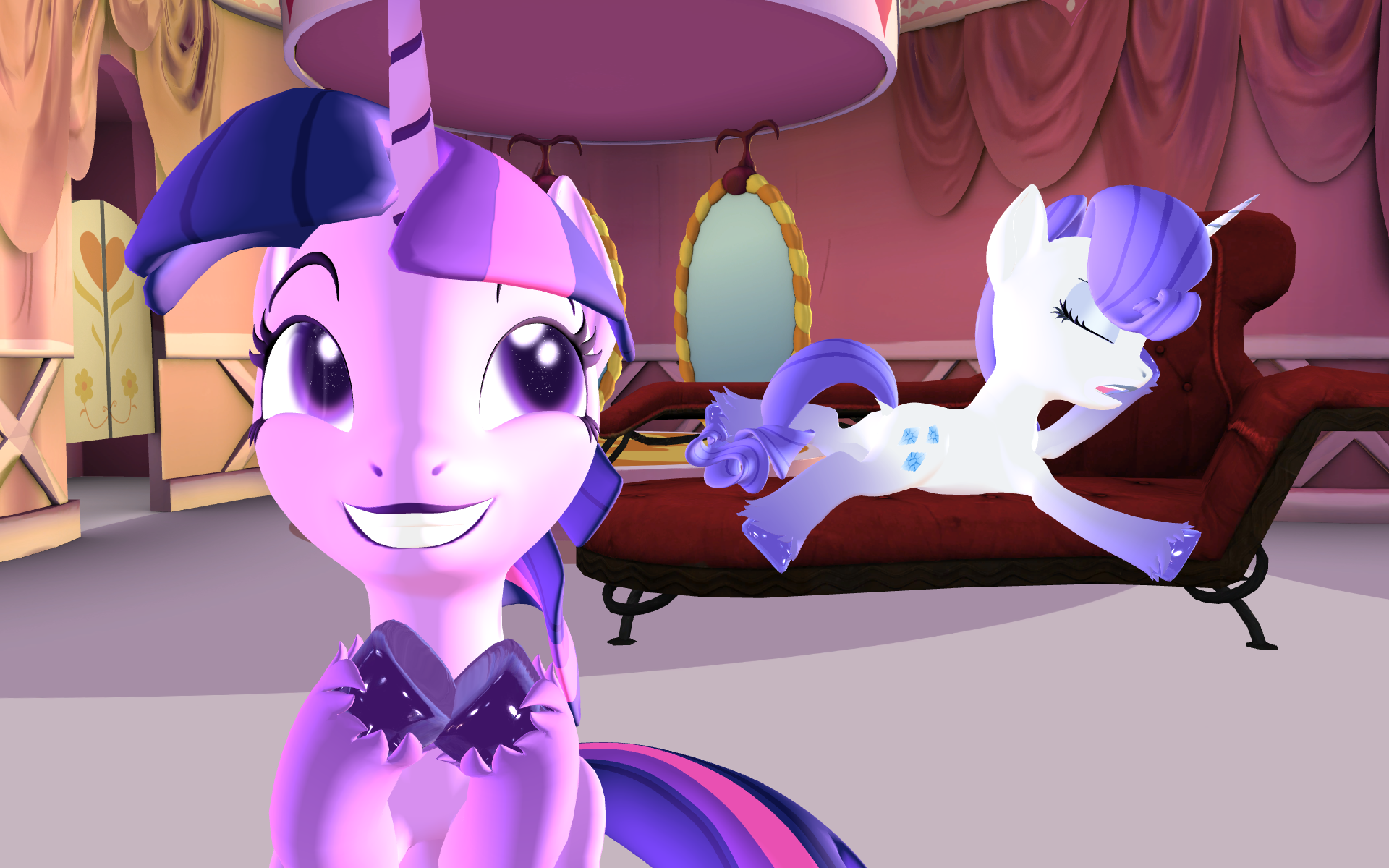 Mlp Rarity Scenes #3332133 - safe, artist:puzzlshield2, rarity, twilight sparkle, pony ...
