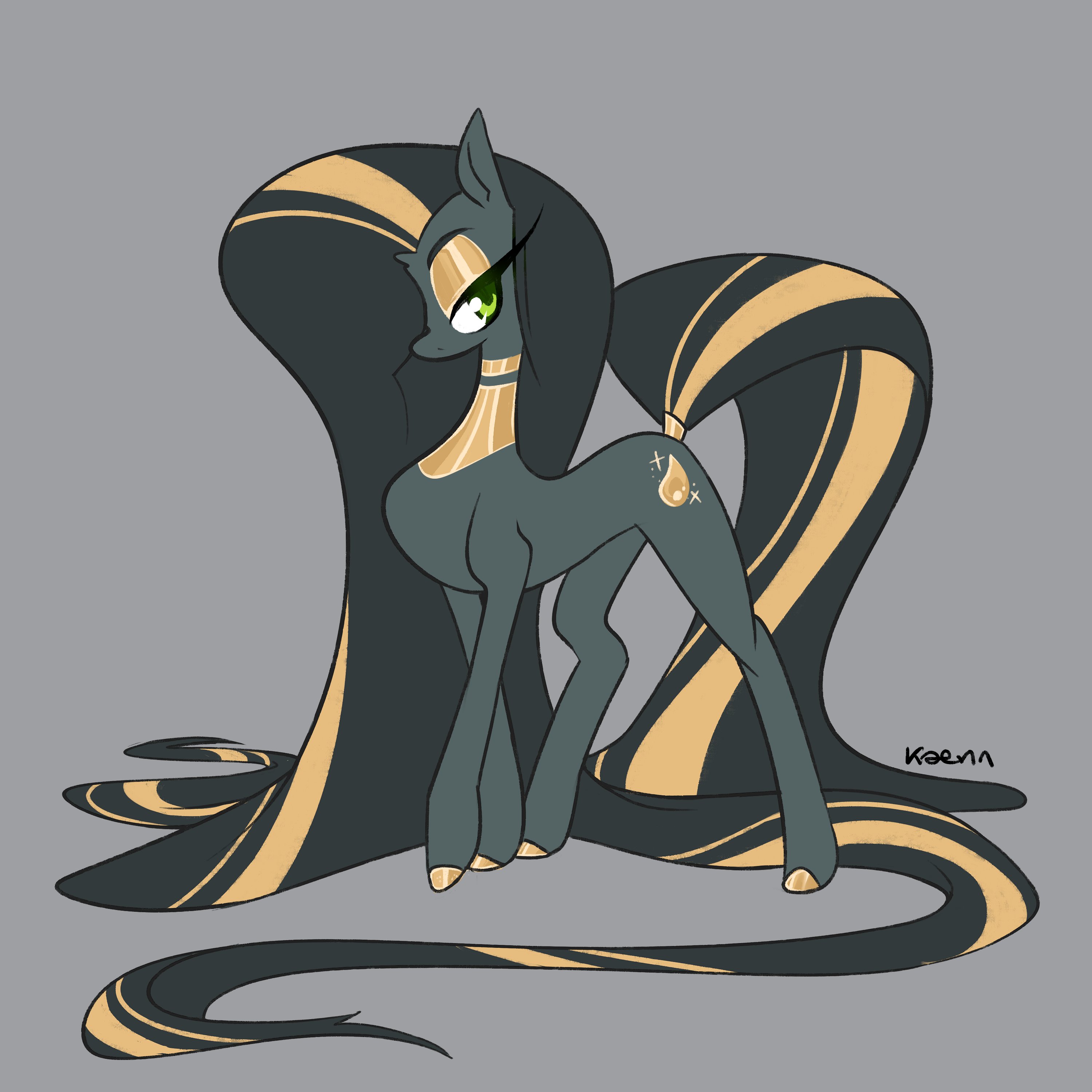 Mlp Slender #3358806 - safe, artist:kaenn, oc, oc only, oc:golden tears, earth pony ...