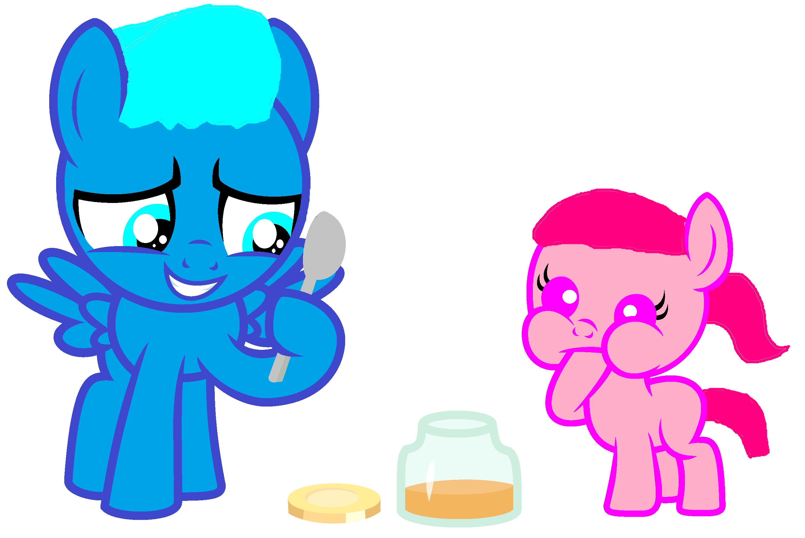 3359712 - safe, artist:memeartboi, earth pony, pegasus, pony, anais  watterson, baby, baby pony, brother and sister, colt, cute, duo, duo male  and female, family, female, filly, foal, food, gumball watterson, happy,  male,