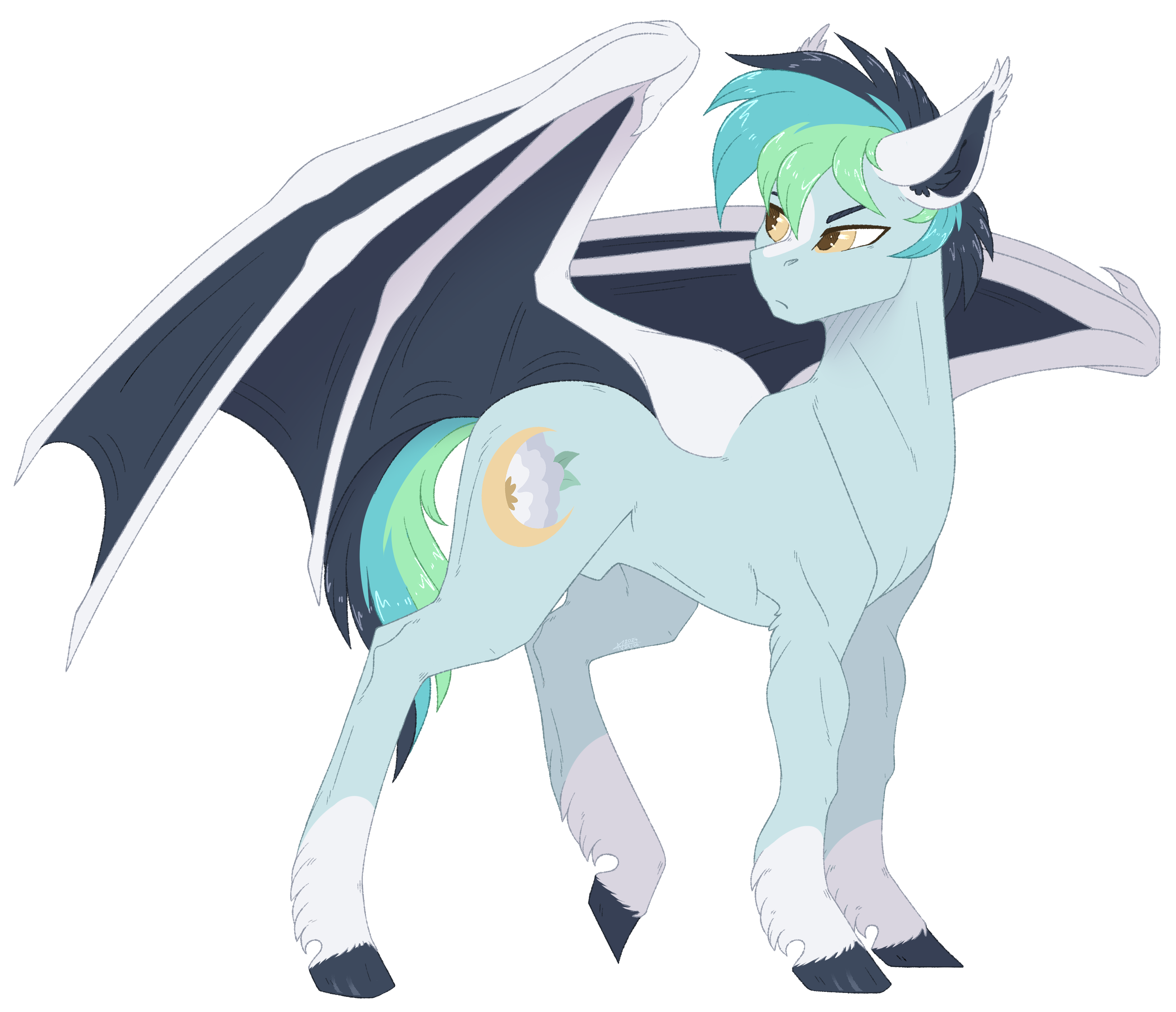 3393642 safe, artistnoctidraws, oc, oc only, ocmoondrop, bat pony