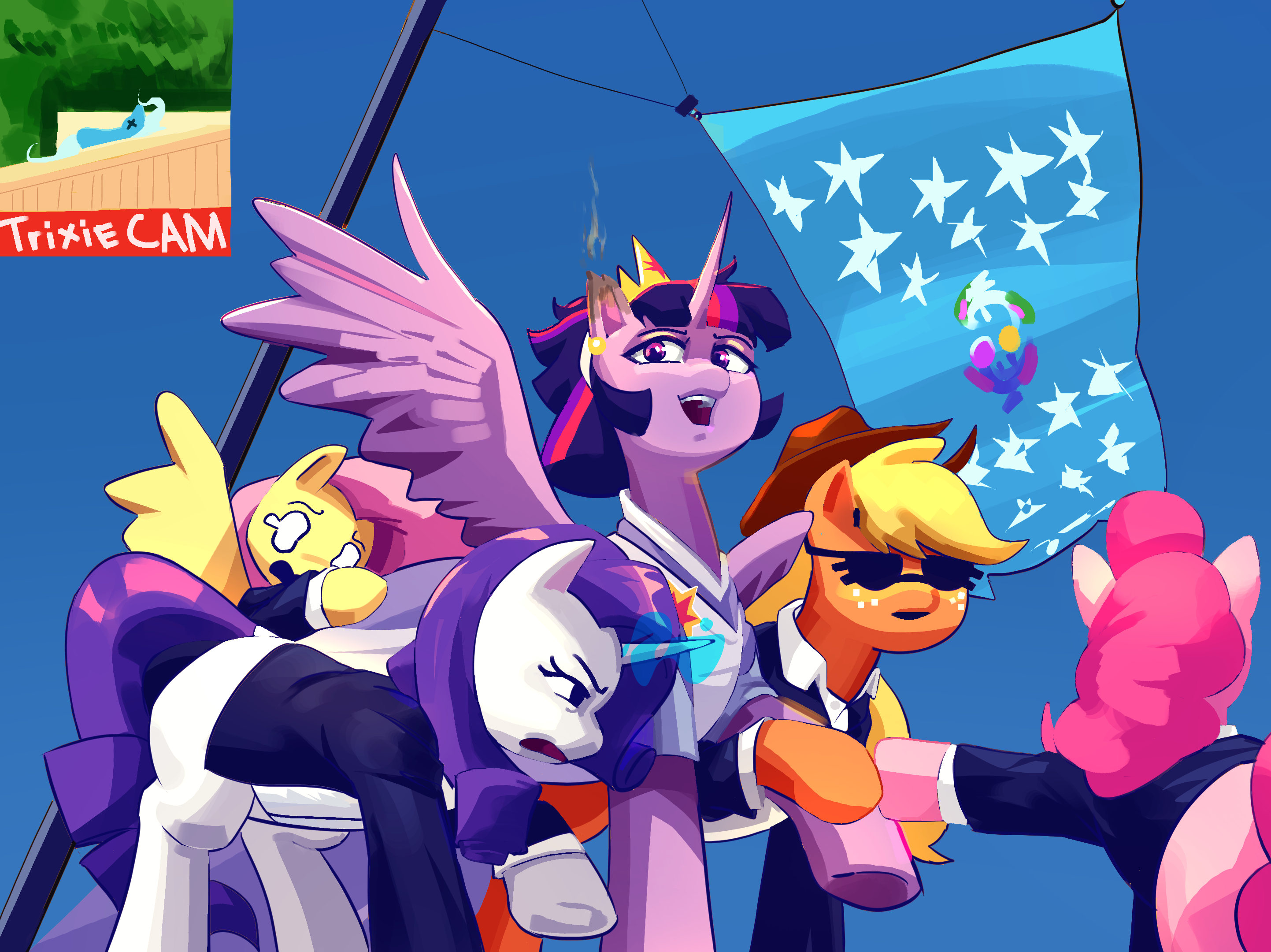 #3402202 - safe, artist:applephil, applejack, fluttershy, pinkie pie ...