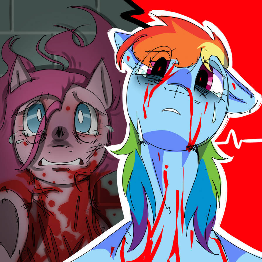 #3528812 - grimdark, artist:0liiver, pinkie pie, rainbow dash, earth ...