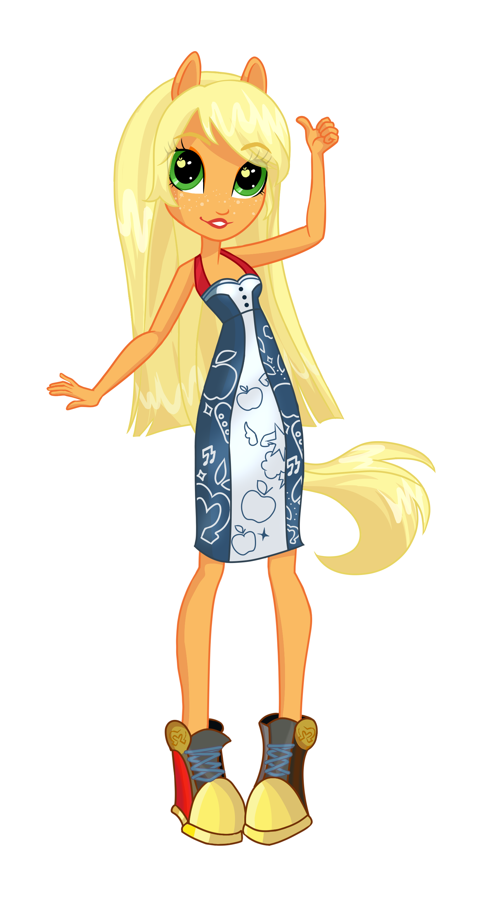#3548012 - safe, artist:lazzy_bunny, applejack, human, equestria girls ...