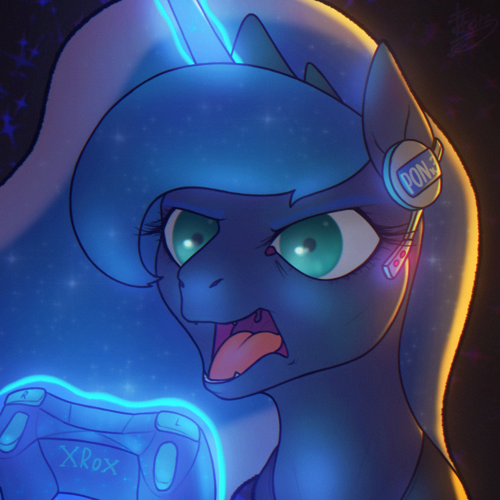 Mlp Xbox Controller #3580744 - safe, artist:h_03, princess luna, alicorn, pony, g4, angry ...