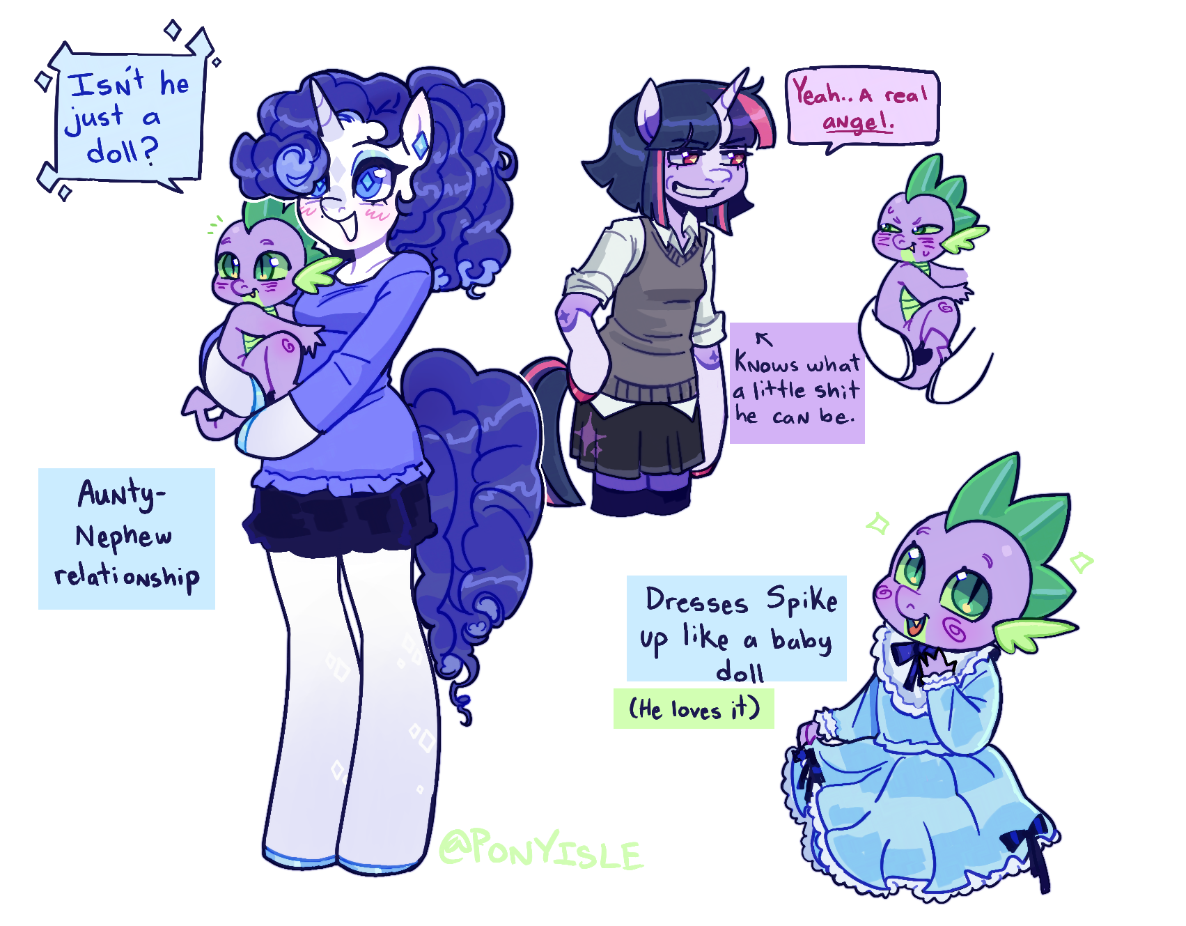 #3604193 safe artist:rottenisles rarity spike twilight sparkle