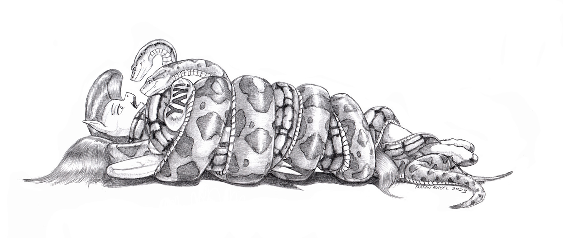 Anthro Python #3670558 - suggestive, artist:baron engel, fluttershy, oc, oc:mr.clench ...