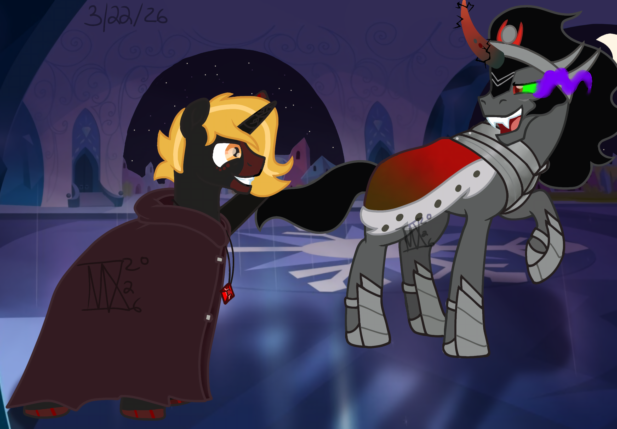 Click Crystal Fast #3905474 - safe, artist:mars.x, king sombra, oc, unicorn, g4, cloak ...