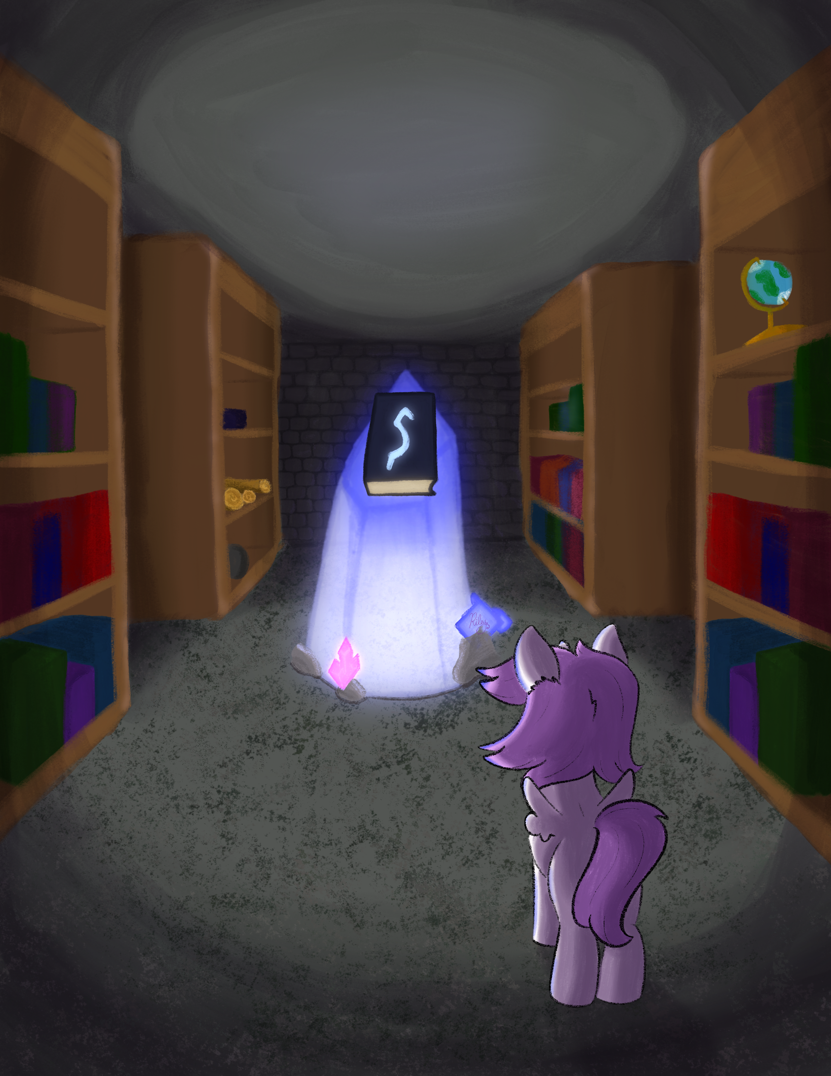 Click Crystal Fast #3905985 - safe, artist:riley_draws_, alicorn, pony, book, bookshelf ...