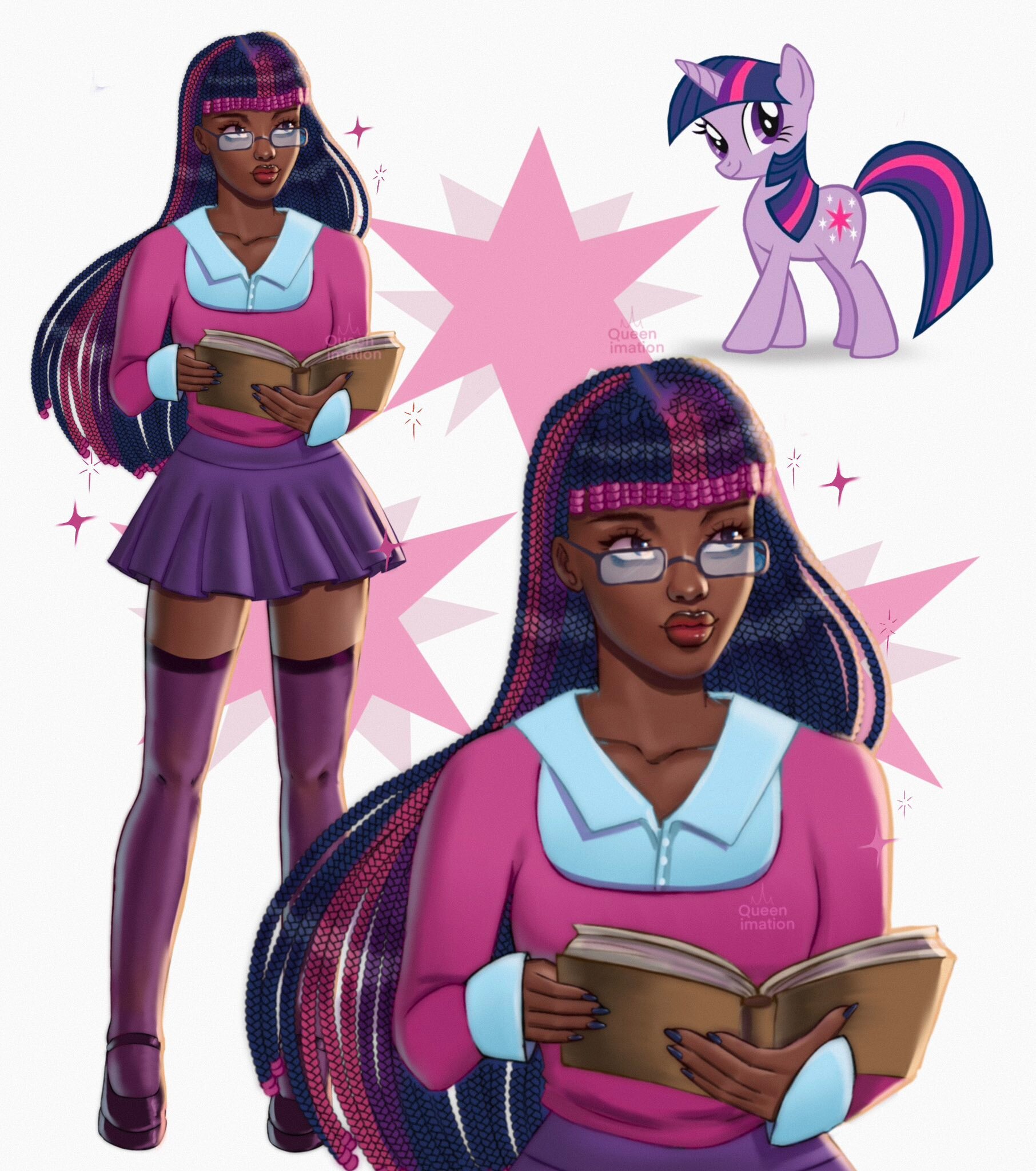 #3892218 - safe, artist:queenimationn, twilight sparkle, human, pony ...