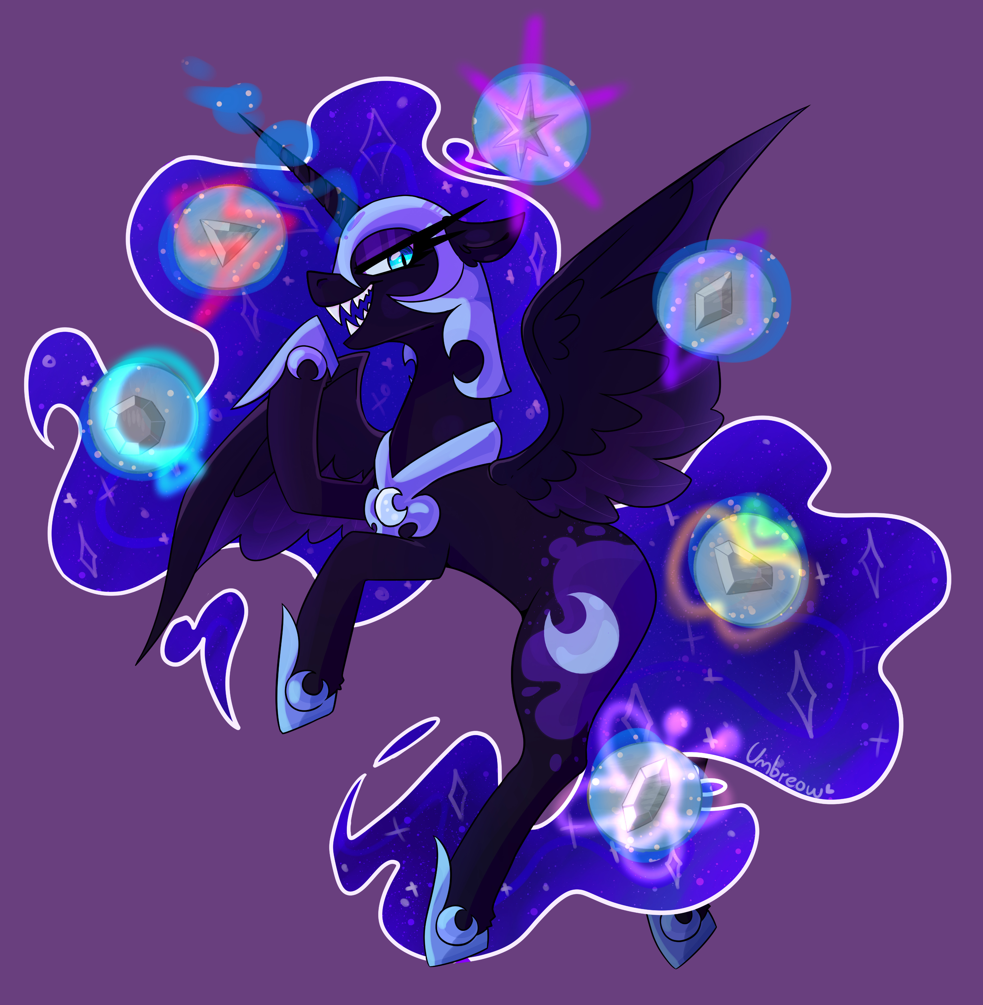 #3897572 - safe, artist:umbreow, nightmare moon, alicorn, pony, g4, bad ...