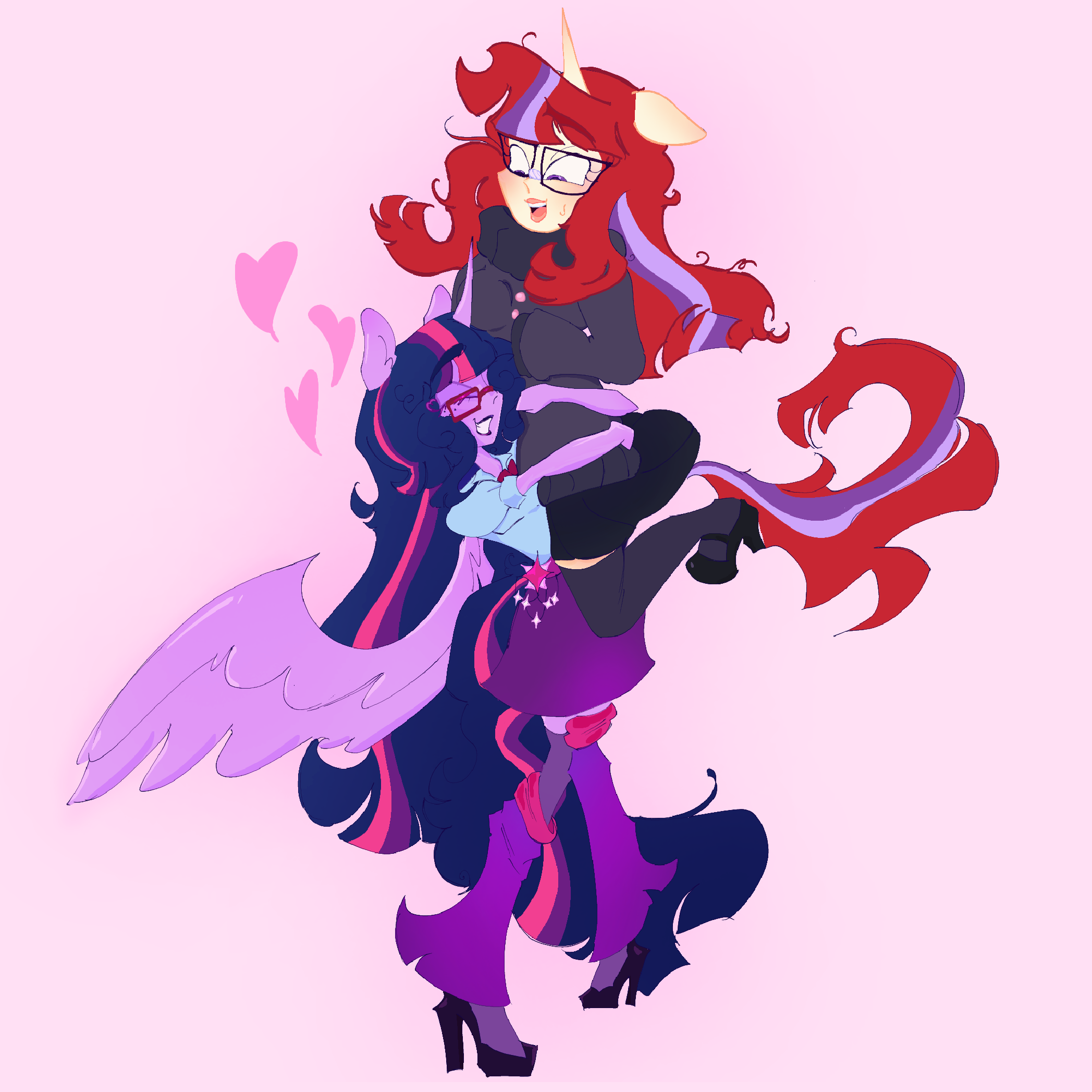 #3903013 - safe, artist:p1xiecid3r, moondancer, twilight sparkle, human ...