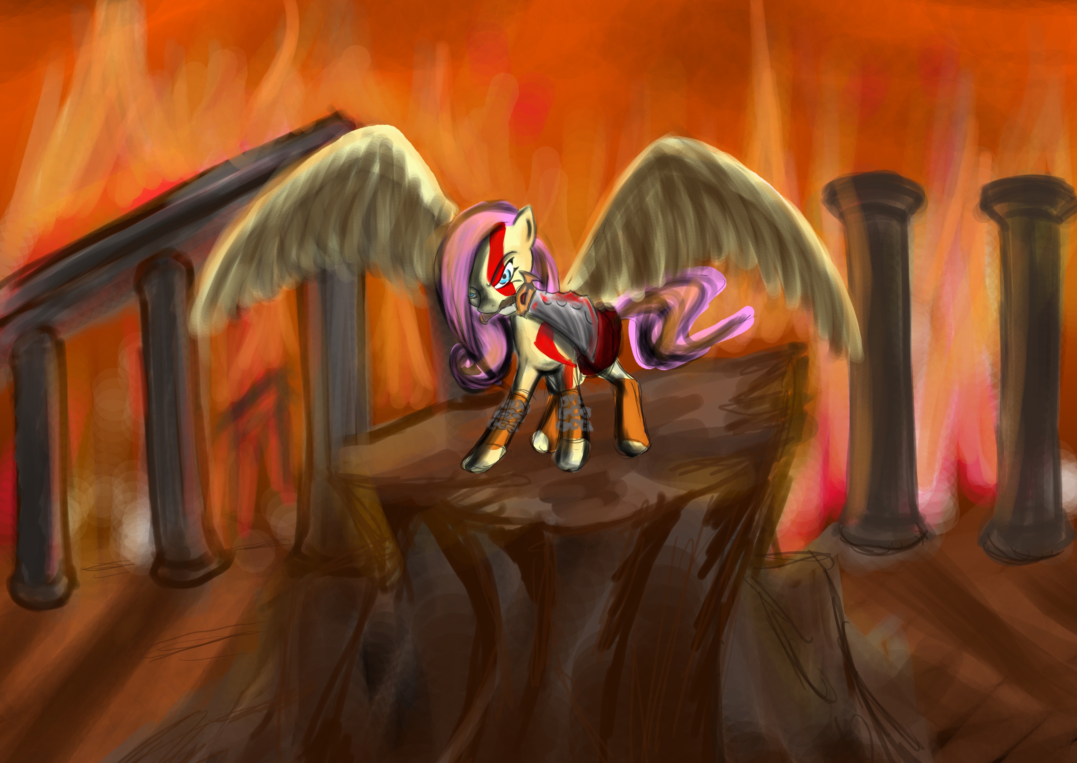 Flutterrage #1919 - safe, artist:gunslingerpen, fluttershy, pegasus, pony, g4 ...
