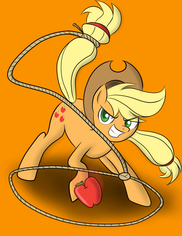 #134814 - safe, artist:pustulioooooo, applejack, g4, apple, lasso ...