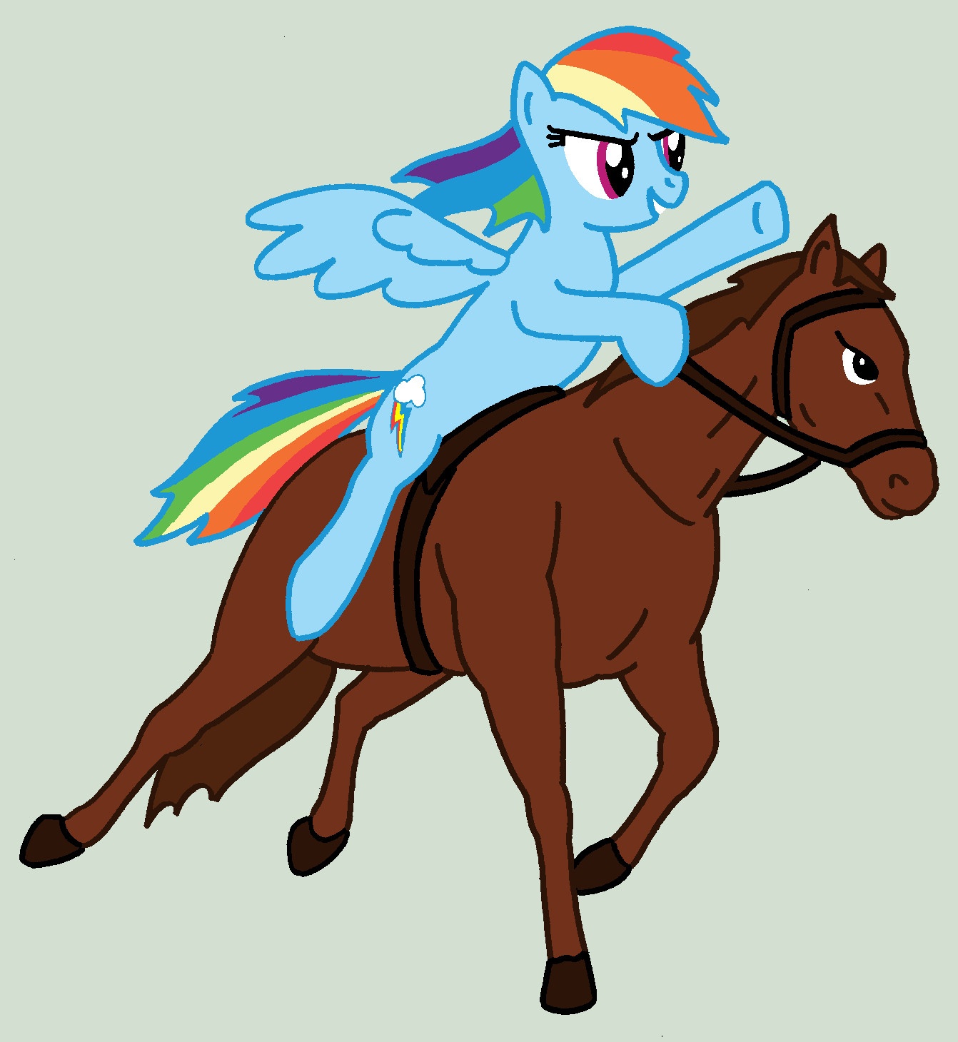 [Obrázek: 163357__safe_rainbow+dash_riding_horse_h...horses.jpg]