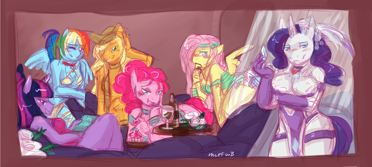 #108802 - suggestive, artist:mlpfwb, applejack, fluttershy, pinkie pie ...