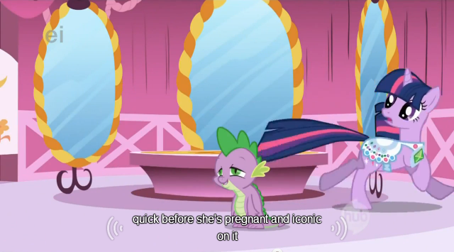 #93835 - safe, screencap, spike, twilight sparkle, youtube caption