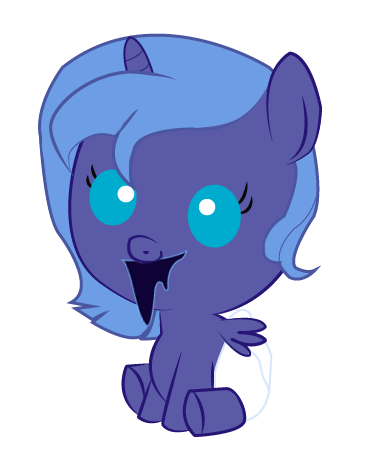 Safe Artist Convoykaiser Princess Luna Pony Baby Baby Pony Diaper Female Filly Foal Simple Background Solo Transparent Background Woona Derpibooru