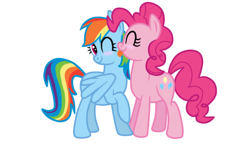 273700 Safe Artist Andreamelody Pinkie Pie Rainbow Dash Blushing