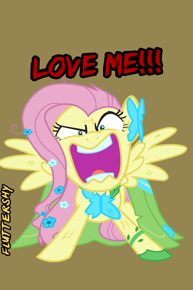 Flutterrage #293571 - safe, fluttershy, flutterrage, iphone wallpaper, love me ...