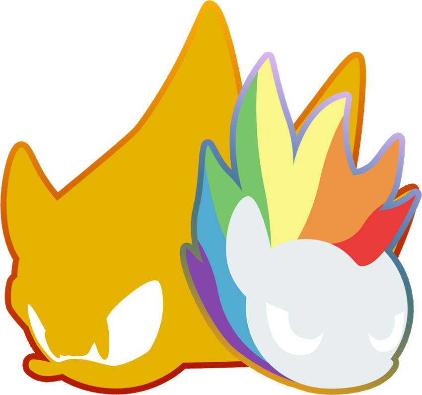 306076 Artist Fuzon S Crossover Duo Logo Rainbow Dash Safe