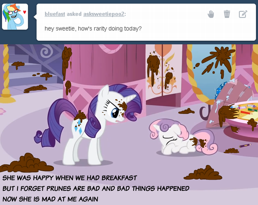 Mlp Rarity Poop #311121 - questionable, rarity, sweetie belle, pony, unicorn, female ...
